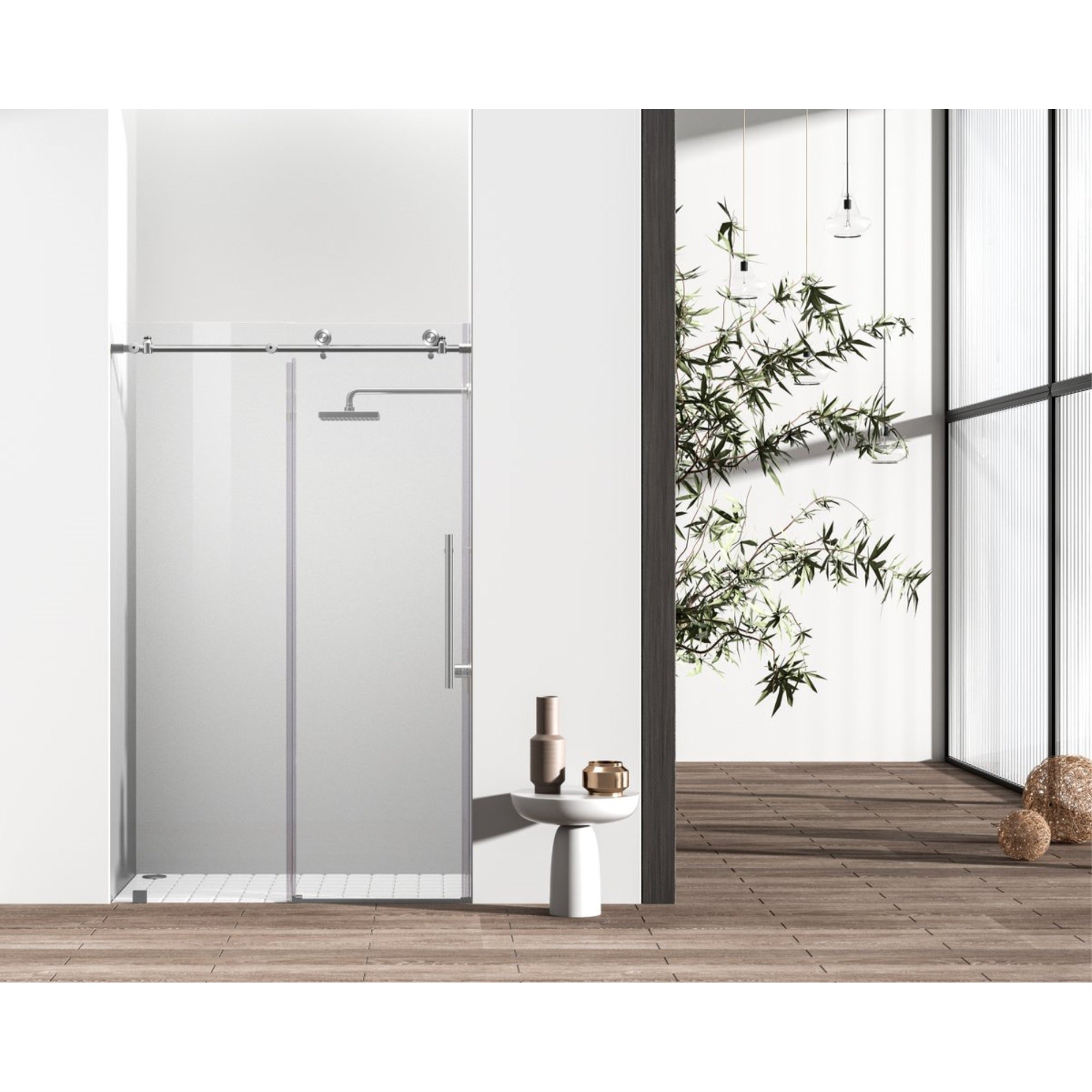 Frameless Shower Door 48 X 76 Brushed Nickel