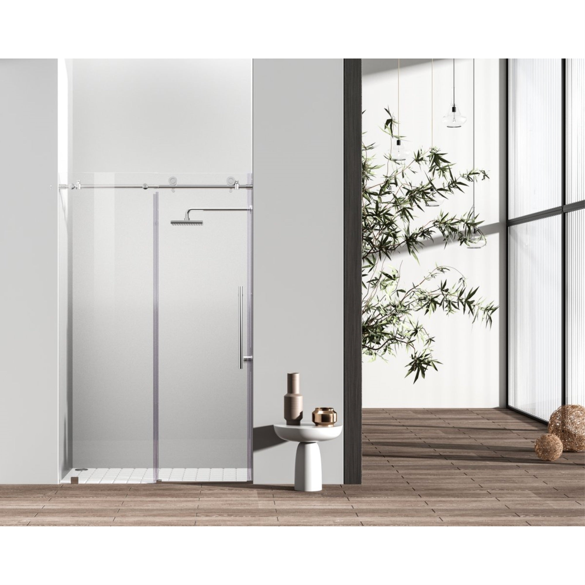 Frameless Shower Door 48 X 76 Polished Chrome