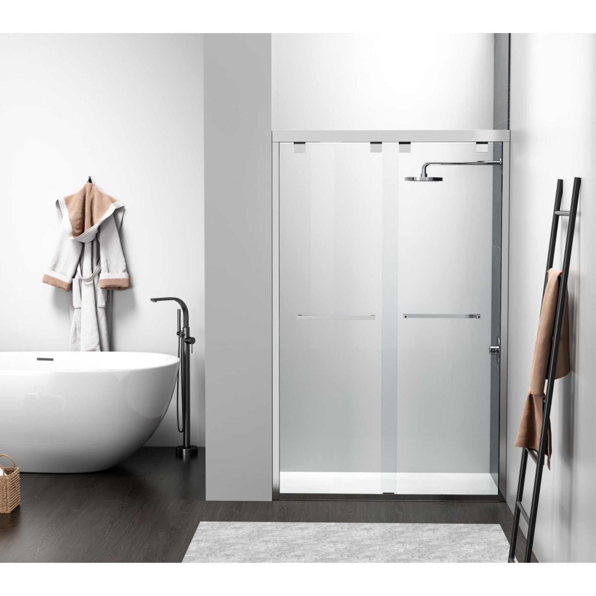 Semi-Frameless Shower Door 48 X 76 Polished Chrome