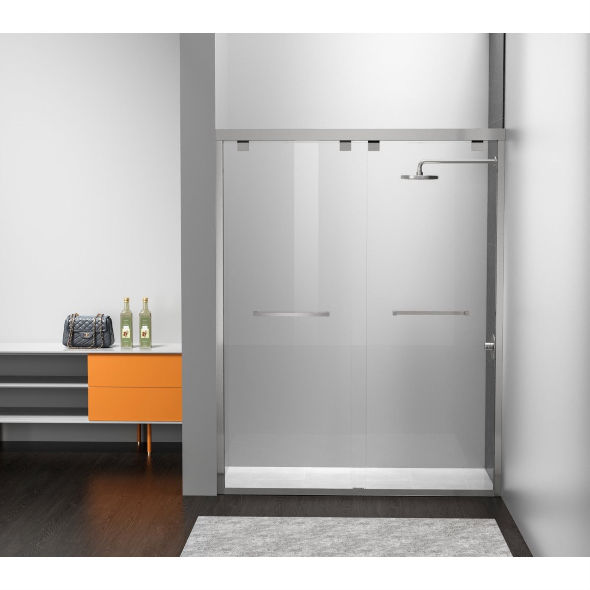 Semi-Frameless Shower Door 60 X 76 Brushed Nickel