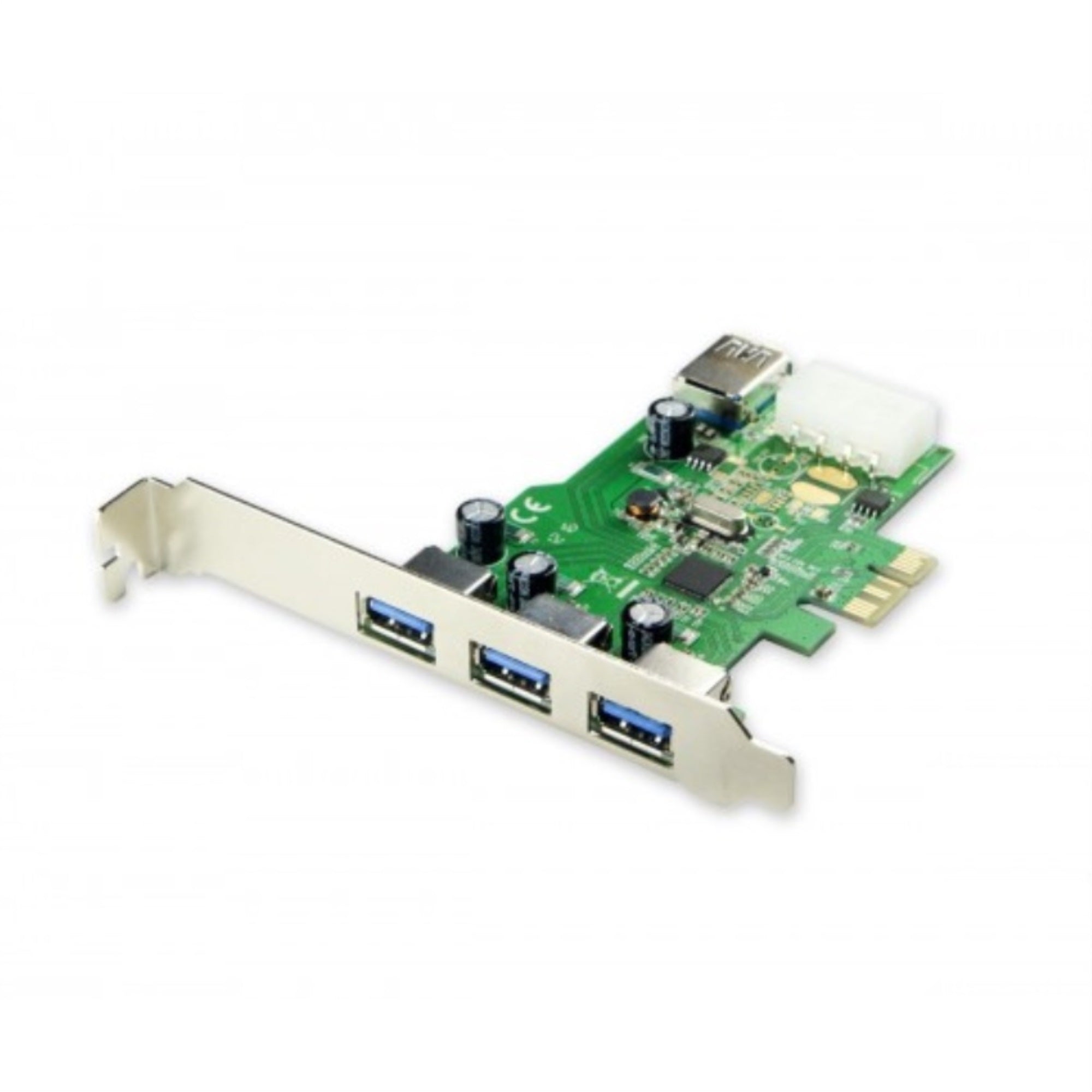 PCI-Express USB 3.0 3+1 Port Card, Renesas Chipset, with LPB, Molex Power