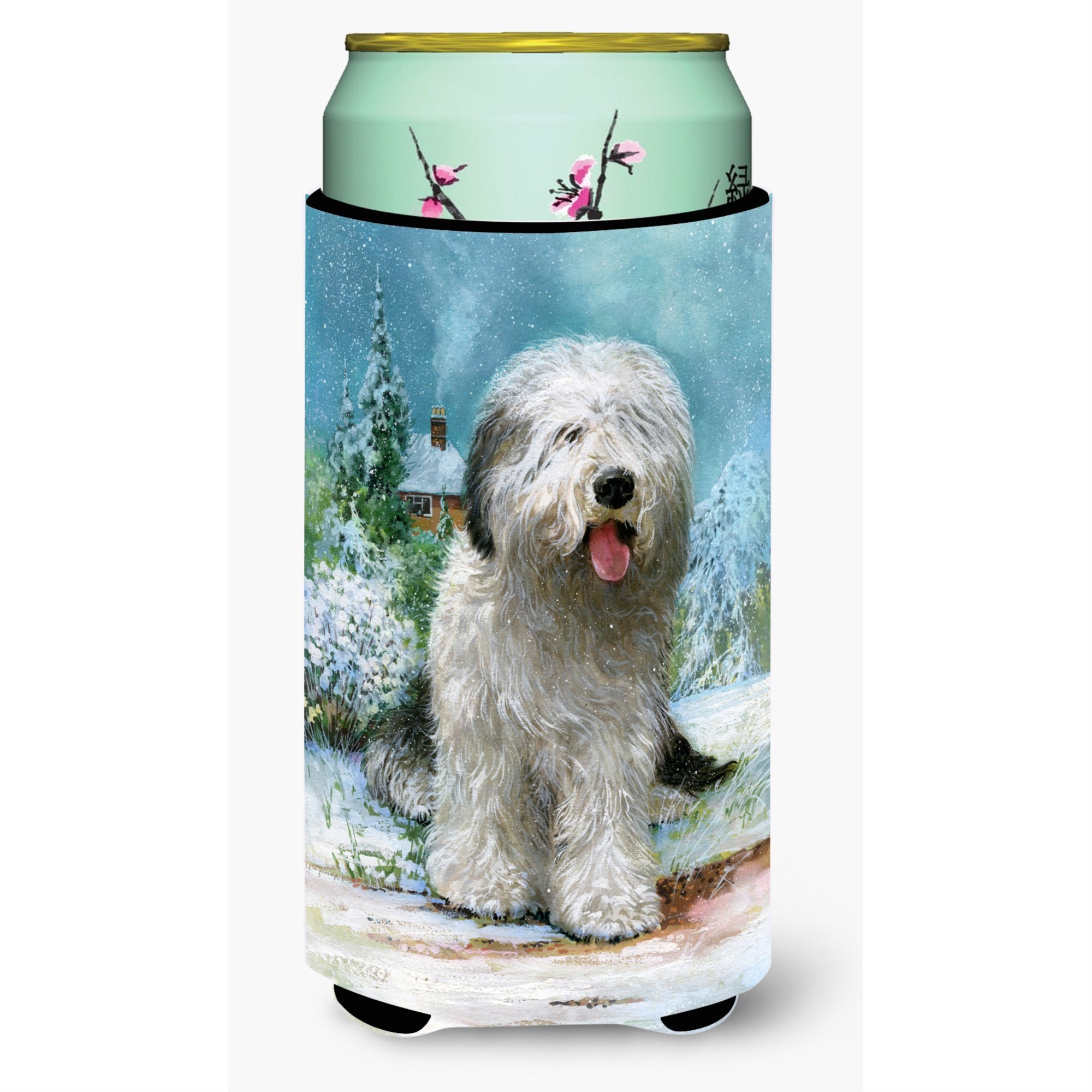Caroline'S Treasures Old English Sheepdog By Don Squires Tall Boy Koozie Hugger, Multicolor