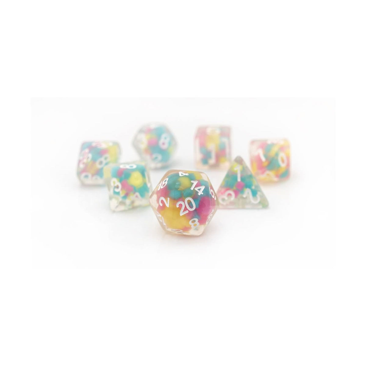 Rpg Dice Set (7): Lucky Charms Glowworm