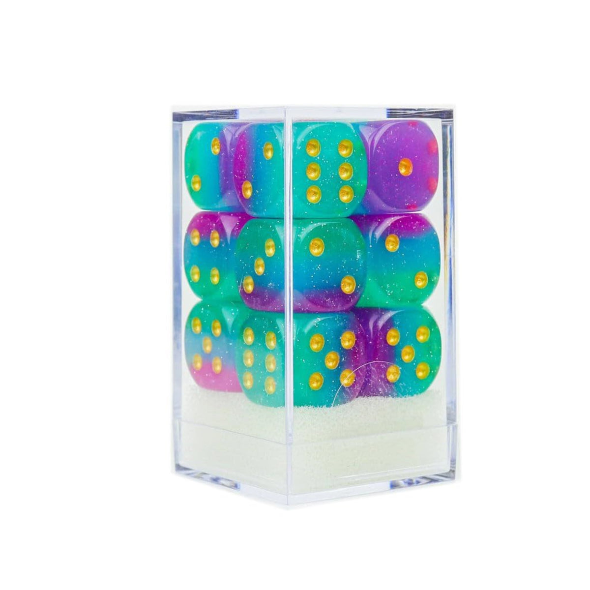 Sirius Dice 16Mm D6 Northern Lights W/Gold (12)