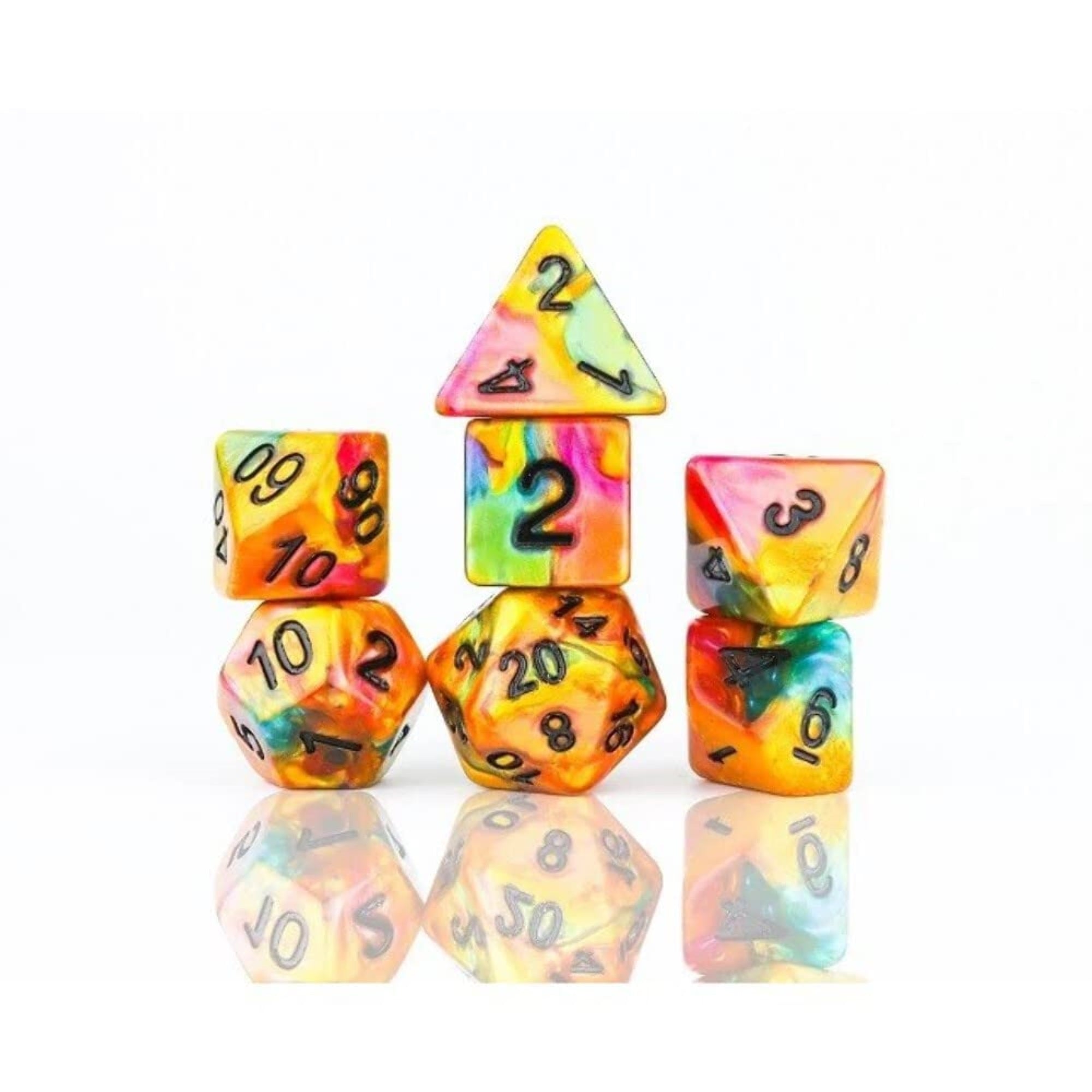 Sirius Dice Poly Set - Rainbow Gold (8)