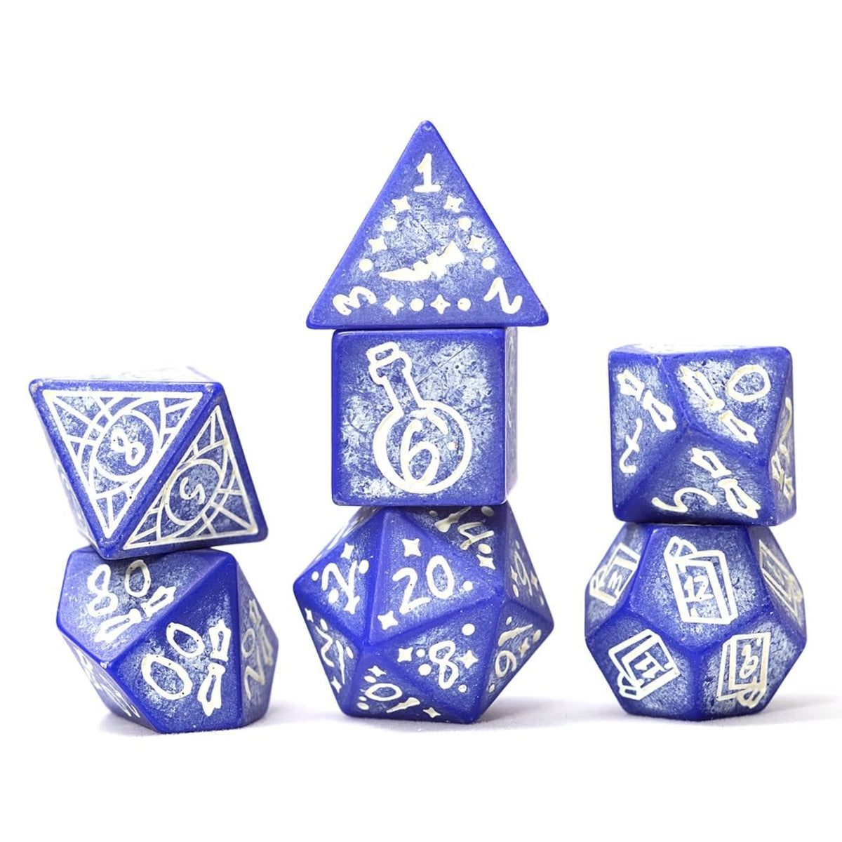 Rpg Dice Set (7): Illusory Stone - Purple Agate