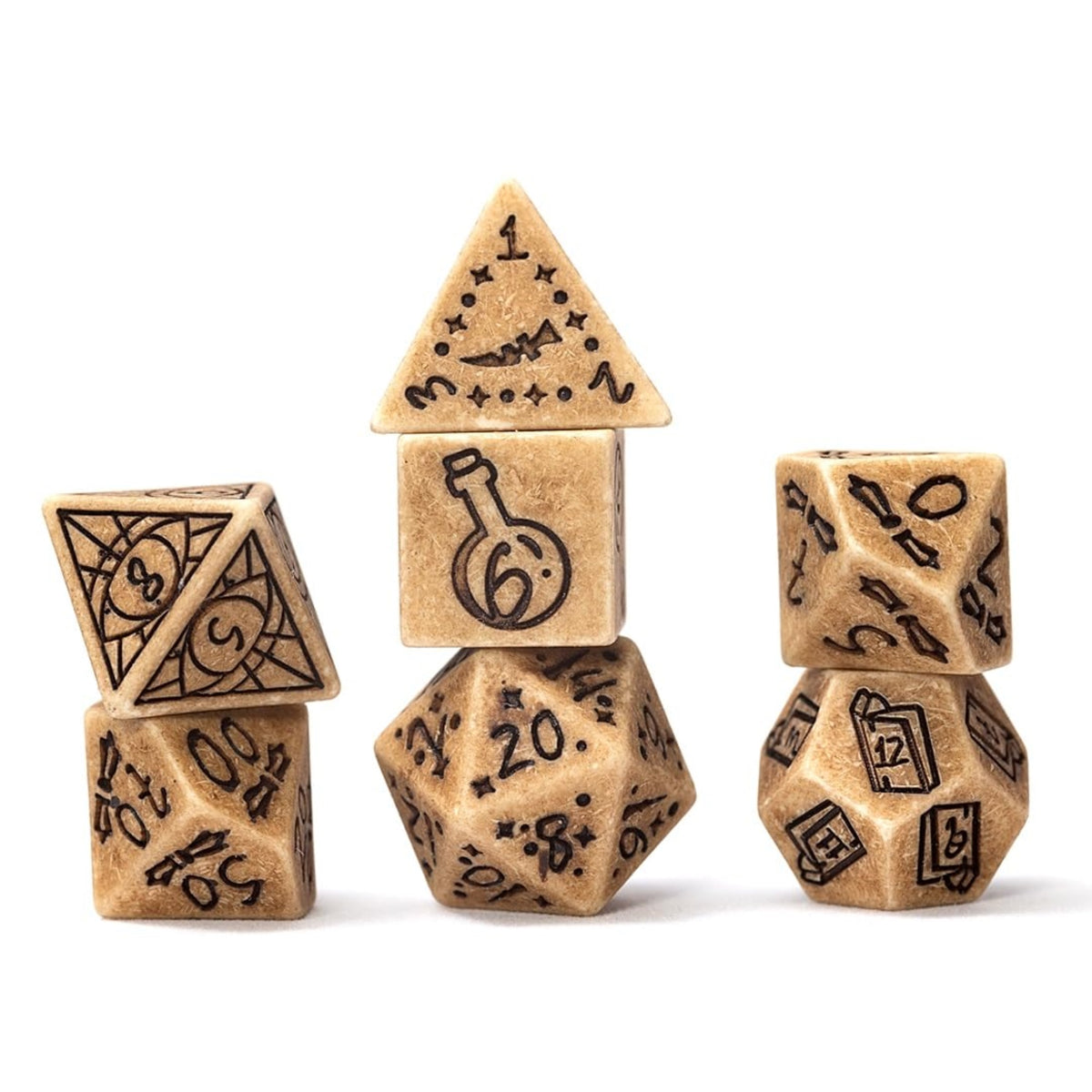 Rpg Dice Set (7): Illusory Stone - Sandstone