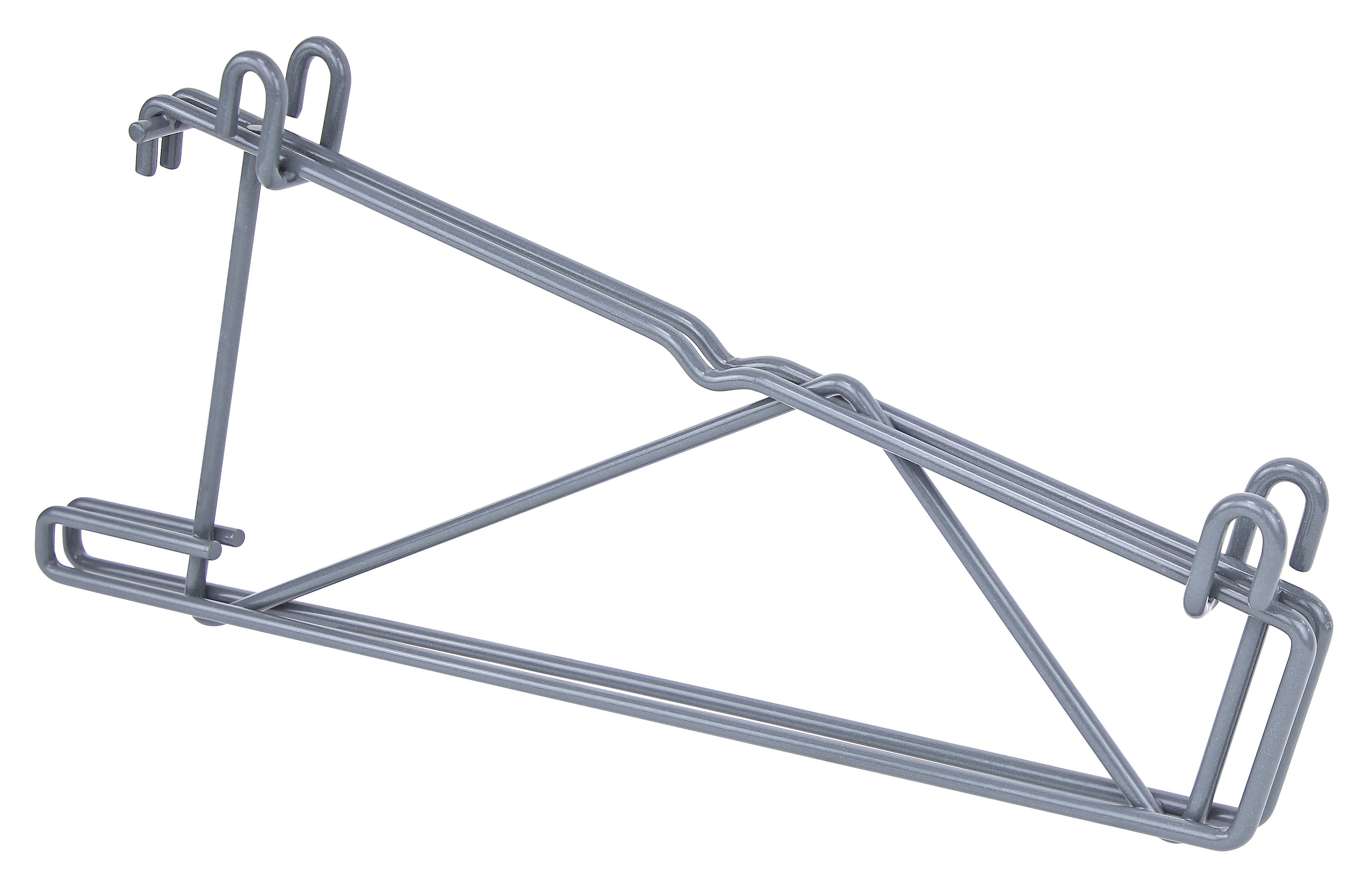 Store Grid Shelf Support Bracket, double, for use with 14"W shelves, gray epoxy antimicrobial finish, NSF