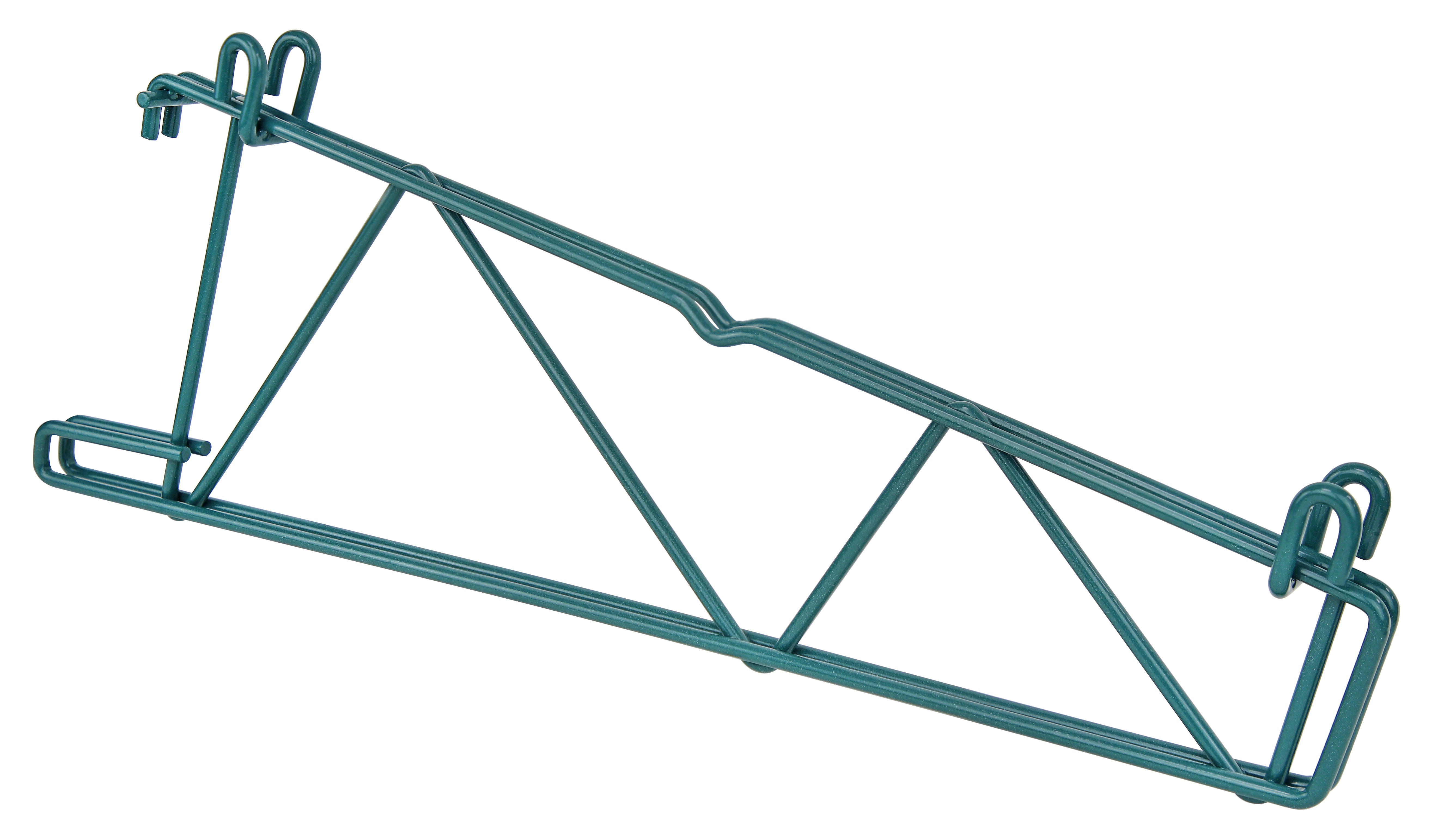 Store Grid Shelf Support Bracket, double, for use with 18"W shelves, green epoxy antimicrobial finish, NSF