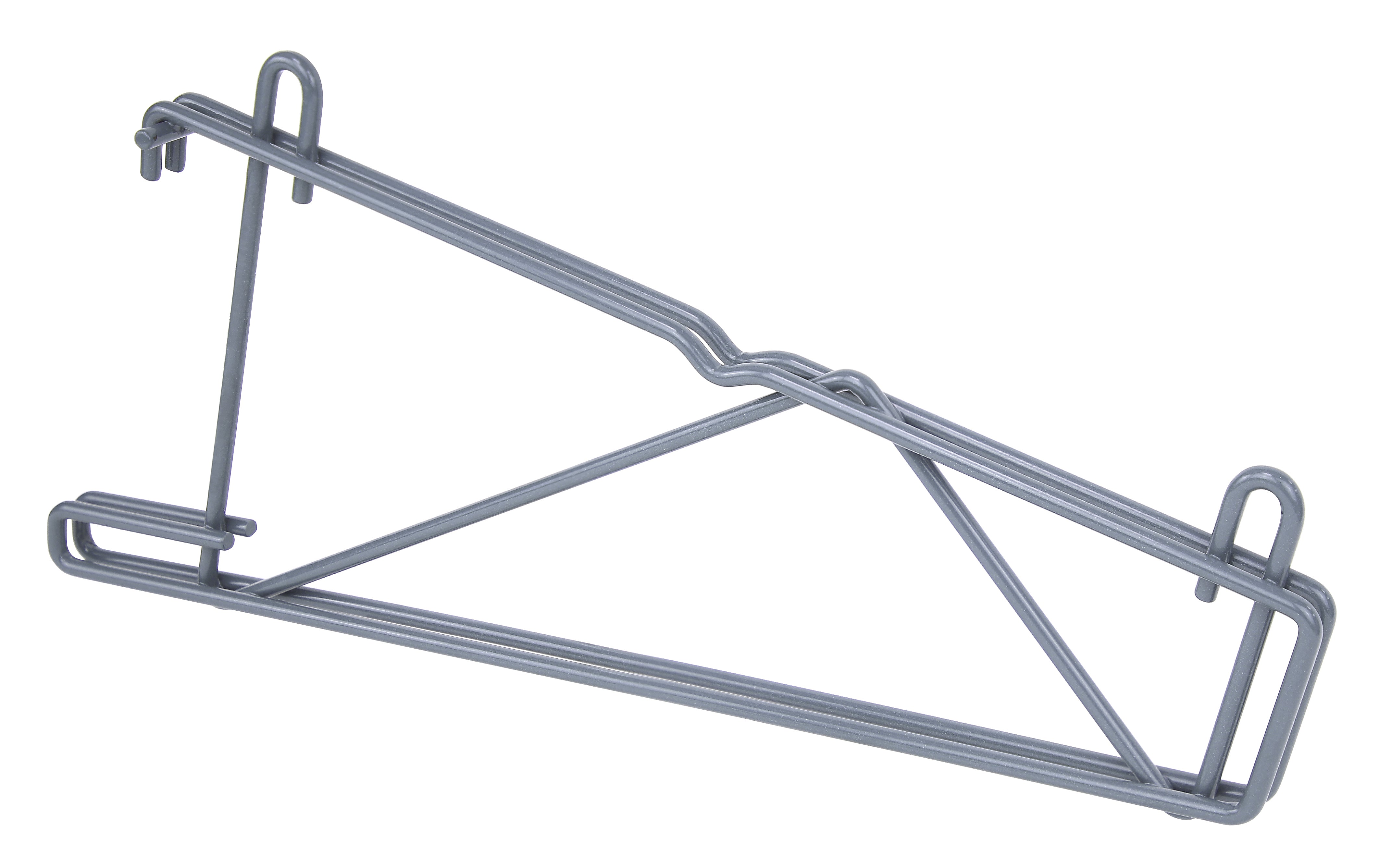 Store Grid Shelf Support Bracket, single, for use with 14"W shelves, gray epoxy antimicrobial finish, NSF