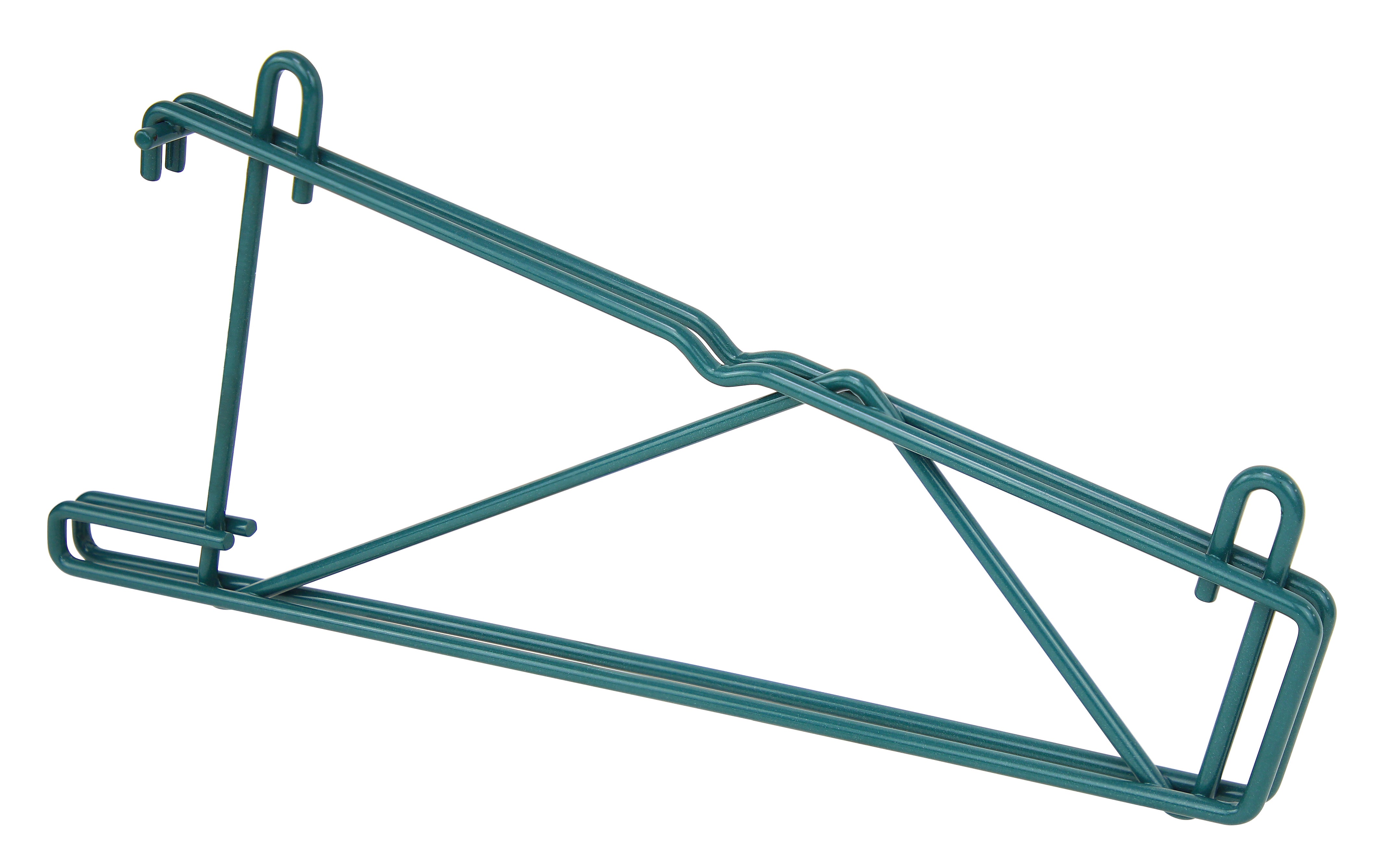 Store Grid Shelf Support Bracket, single, for use with 14"W shelves, green epoxy antimicrobial finish, NSF