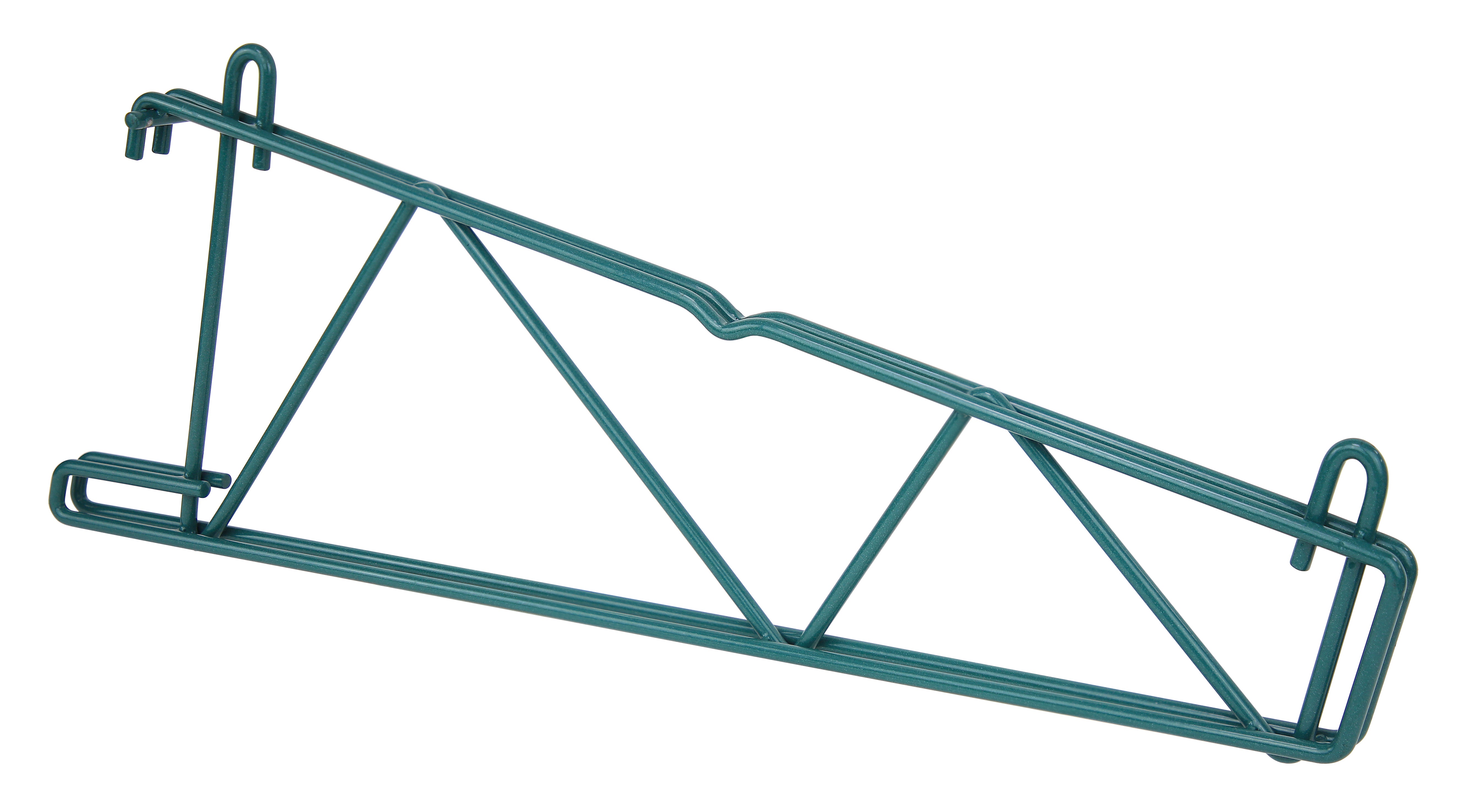 Store Grid Shelf Support Bracket, single, for use with 18"W shelves, green epoxy antimicrobial finish, NSF
