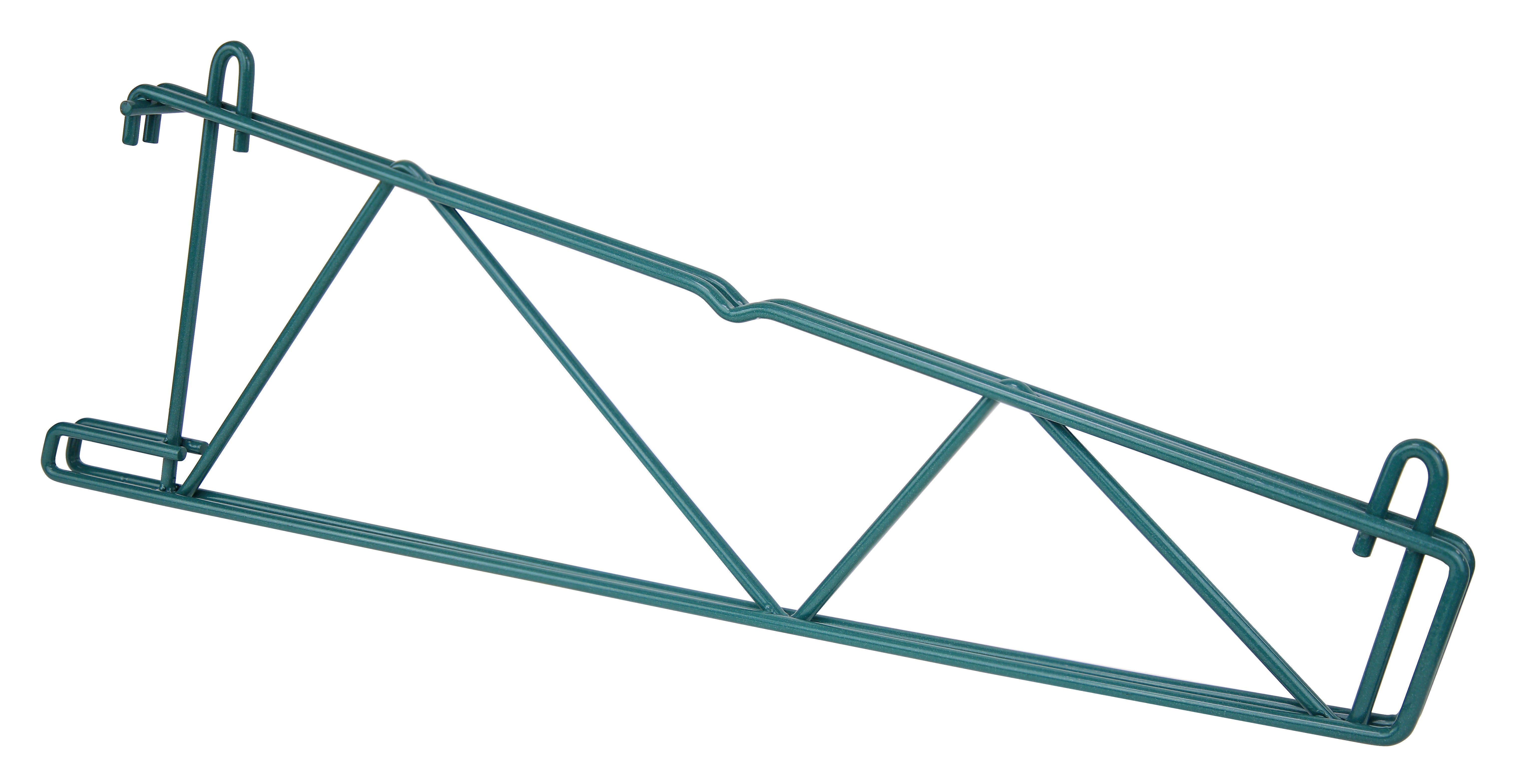 Store Grid Shelf Support Bracket, single, for use with 21"W shelves, green epoxy antimicrobial finish, NSF