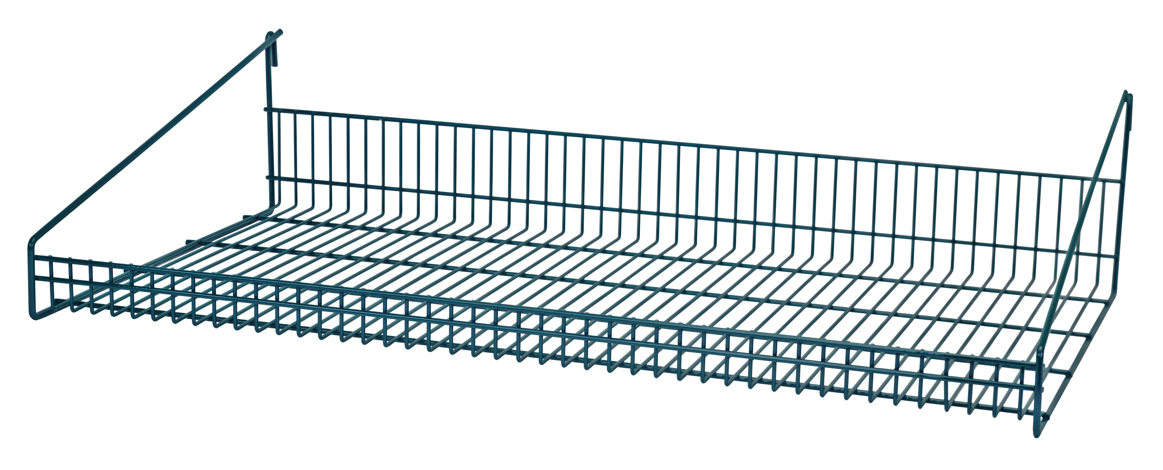 Store Grid Shelf, 36"W x 18"D x 7-1/2"H, with retaining front edge, green epoxy antimicrobial finish, NSF