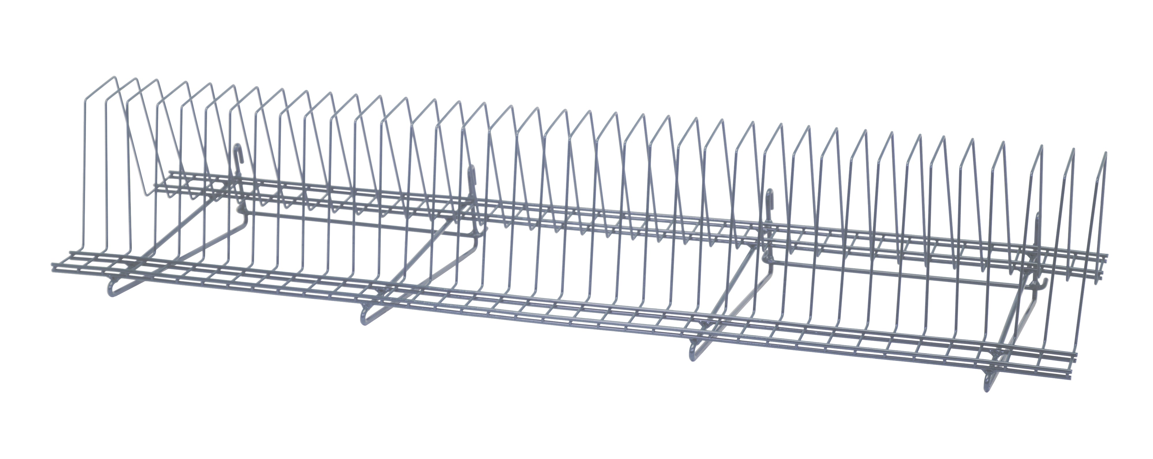 Store Grid Tray Drying Rack, 46-1/2"W x 14"D x 11-1/4"H, gray epoxy antimicrobial finish, NSF