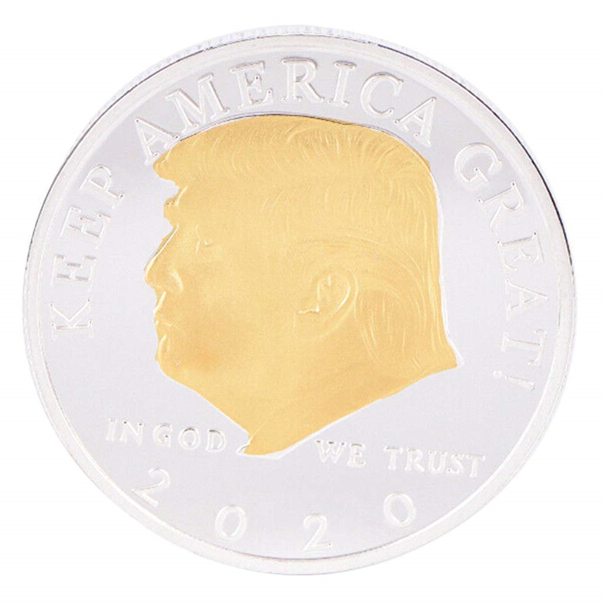 2020 Silver Gold Liberty Donald Trump Plated Commemorative Coin