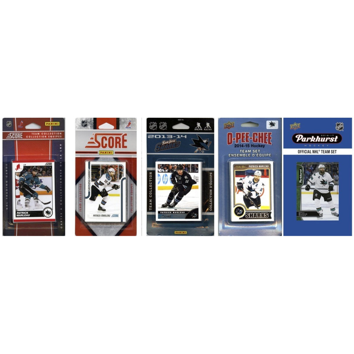 Nhl San Jose Sharks 5 Different Licensed Trading Card Team Sets