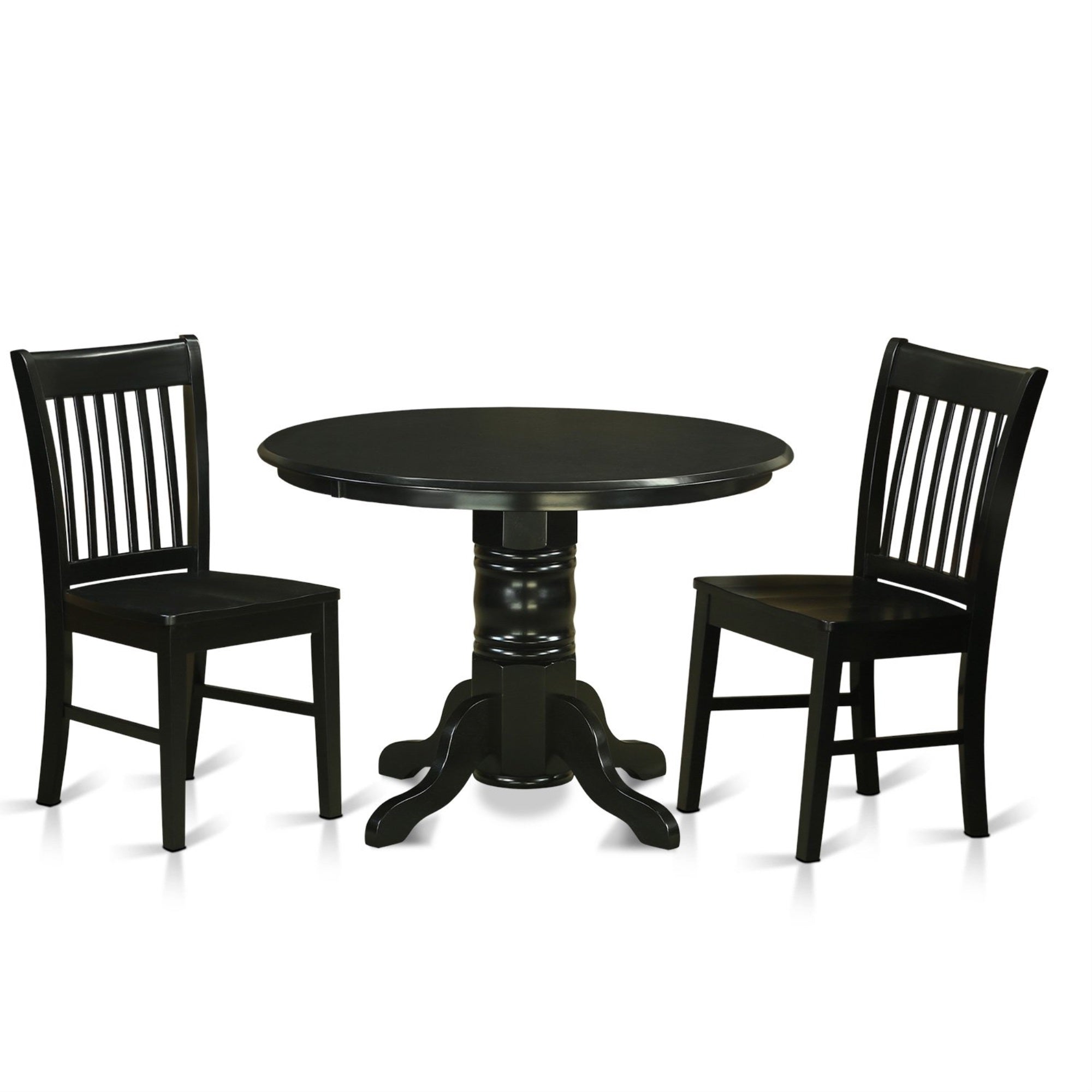 East West Furniture Shno3-Blk-W Dining Table Set, 3 Pieces