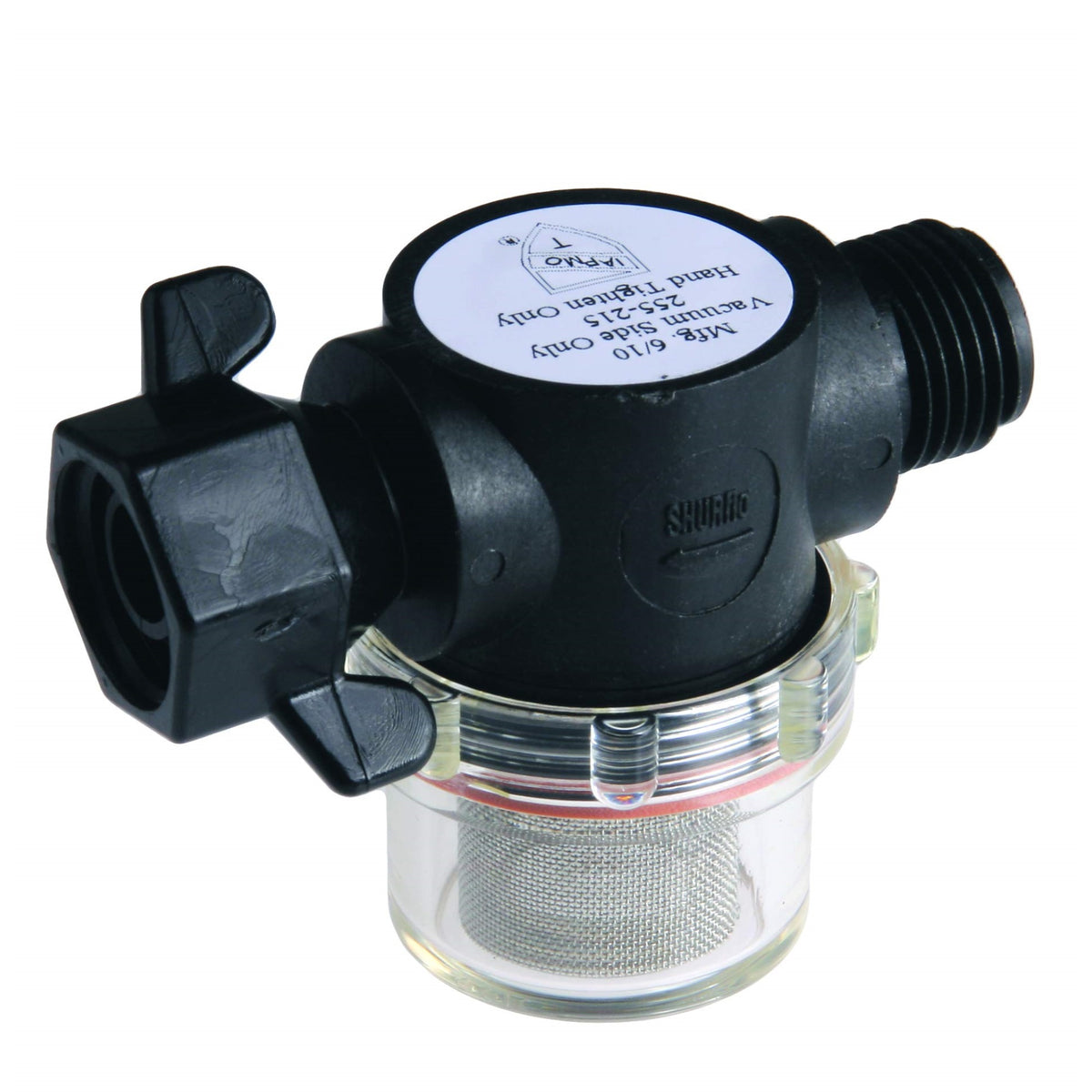 Shurflo By Pentair Swivel Nut Strainer - 1/2' Pipe Inlet - Clear Bowl