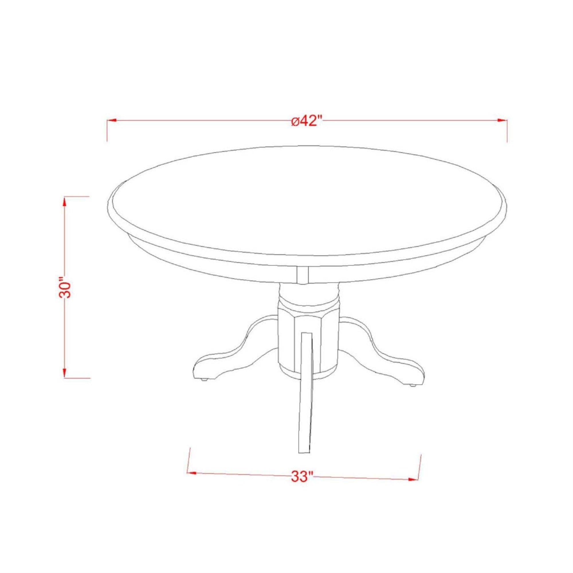 Casafoyer Sht-Blk-Tp Shelton Kitchen Dining Table - A Round Wooden Table Top With Pedestal Base, 42X42 Inch, Black & Cherry