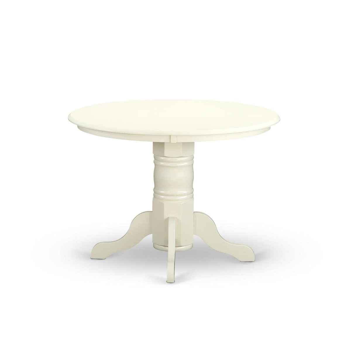 Casafoyer Shelton Dining Room Round Kitchen Table Top With Pedestal Base, 42-Inch, Linen White Finish