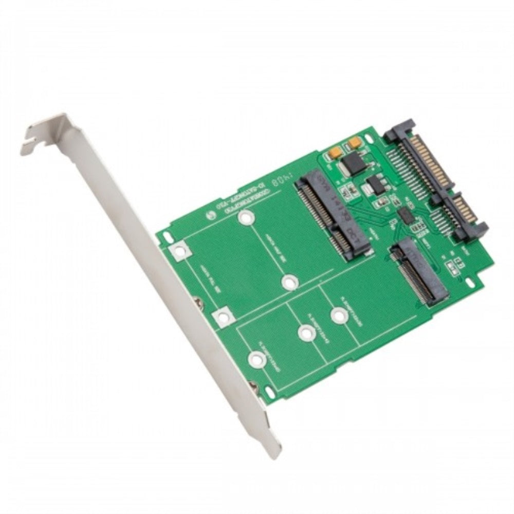 M.2 (NGFF) and mSATA Mini SATA PCI-E SSD to SATA adapter, Support SATA6G, M.2 Card Size: 22*30, 22*42, 22*60, mSATA SSD Card Size: 26.8*30, 50.95*30, with Regular and Low Profile Brackets