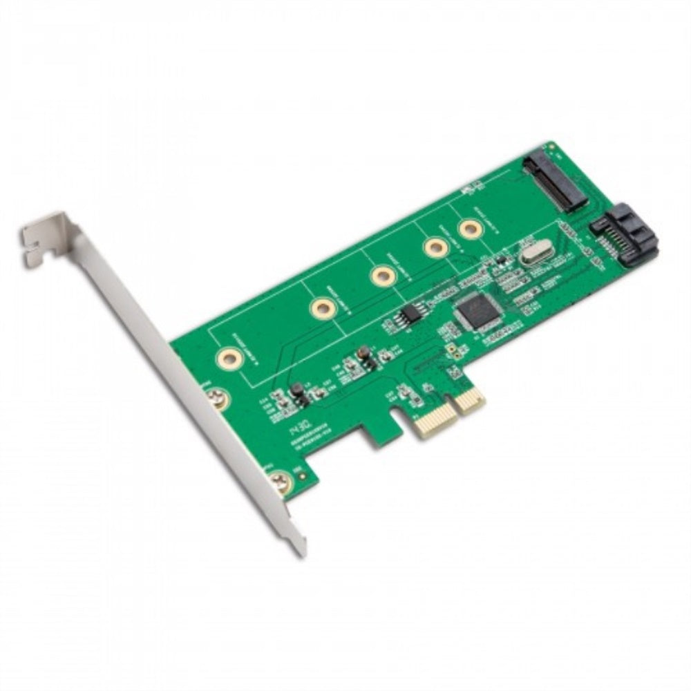 PCI-Express 1-Port SATA6G + M.2 (NGFF) Hybrid Card, Support RAID 0 / 1, Marvell 88SE9130, Support M.2 Card Size: 22*30, 22*42, 22*60, 22*80, 22*110, with Low Profile Bracket