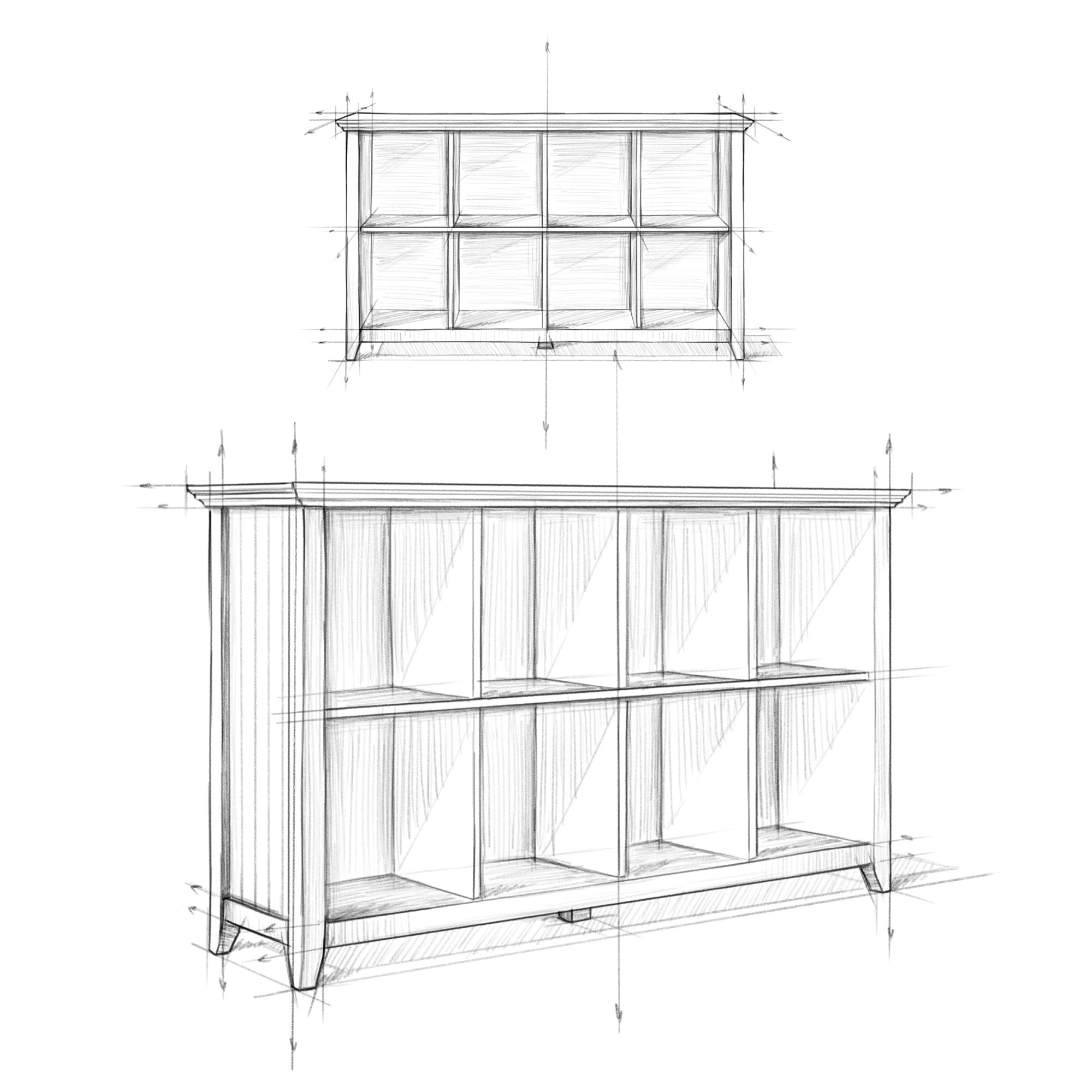 Acadian Solid Wood 57 Inch Wide Transitional 8 Cube Storage Sofa Table In Light Golden Brown