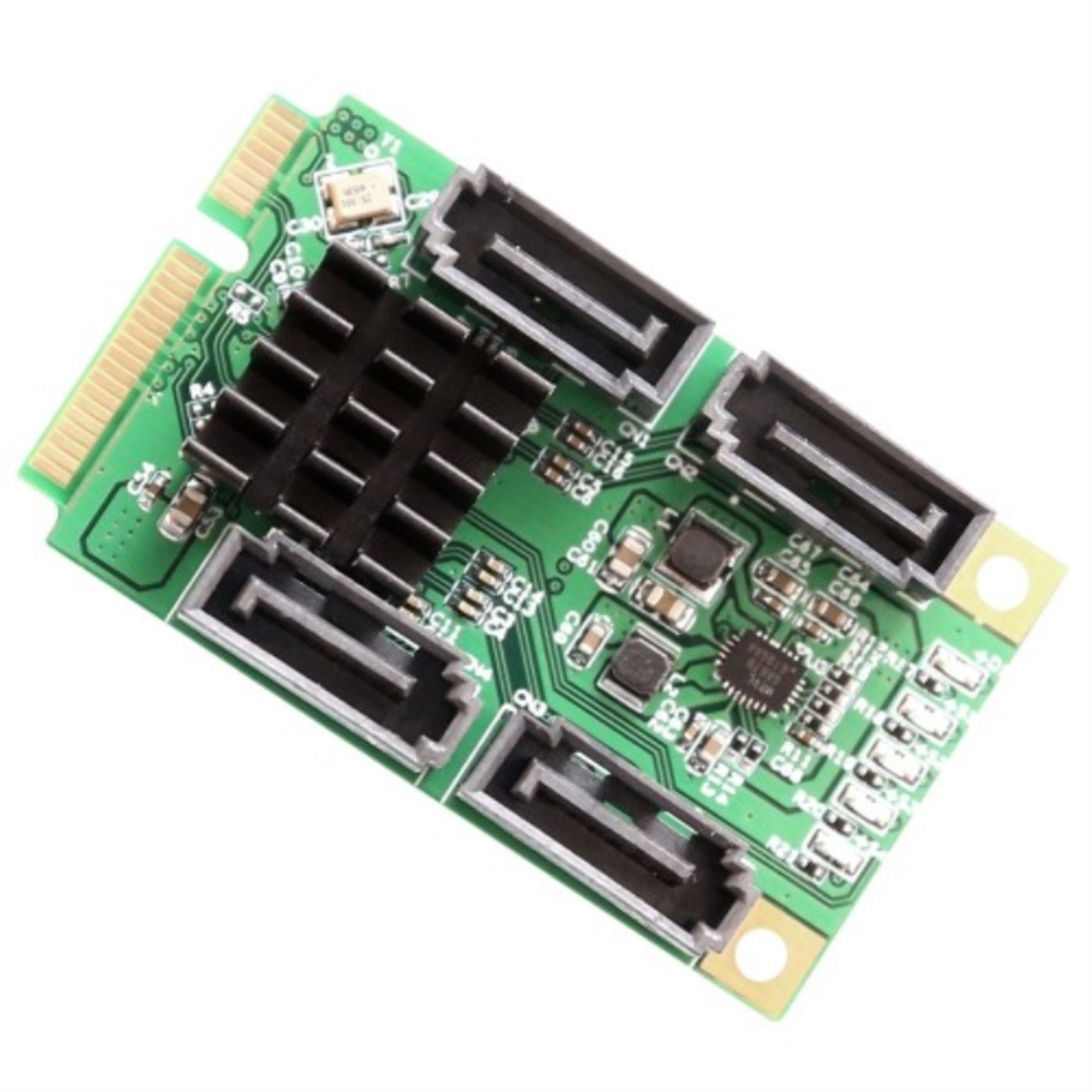 Mini PCI-Express 2.0, 4-Port SATA 6G, non-RAID, Marvel 88SE9215 Chipset, with 4x SATA Cables