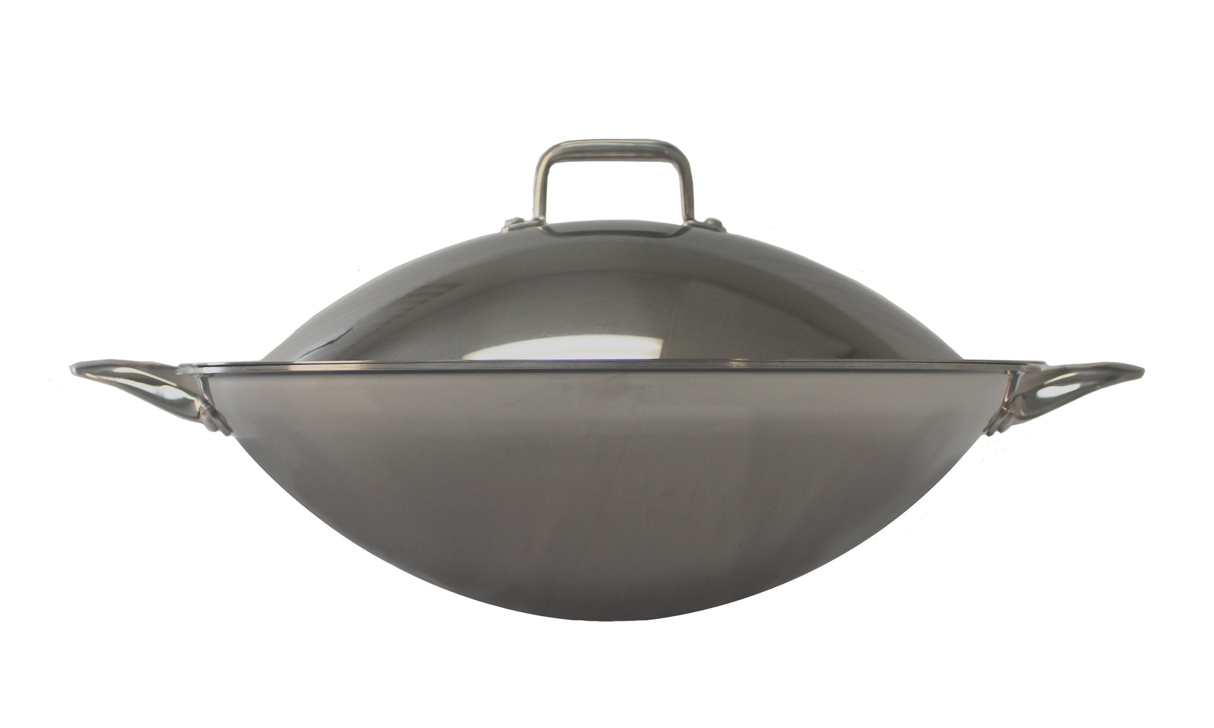16.5 Stainless Steel Wok With Lid, 2 Ears (Induction Ready)