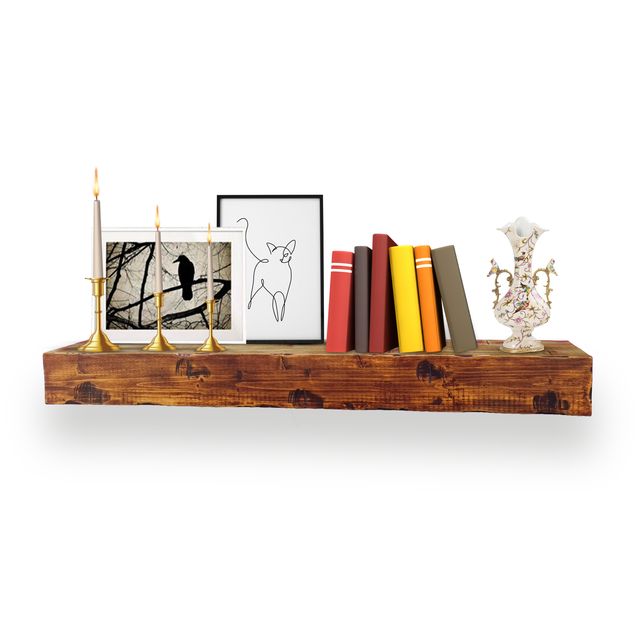 60' Rustic Fireplace Mantel Shelf