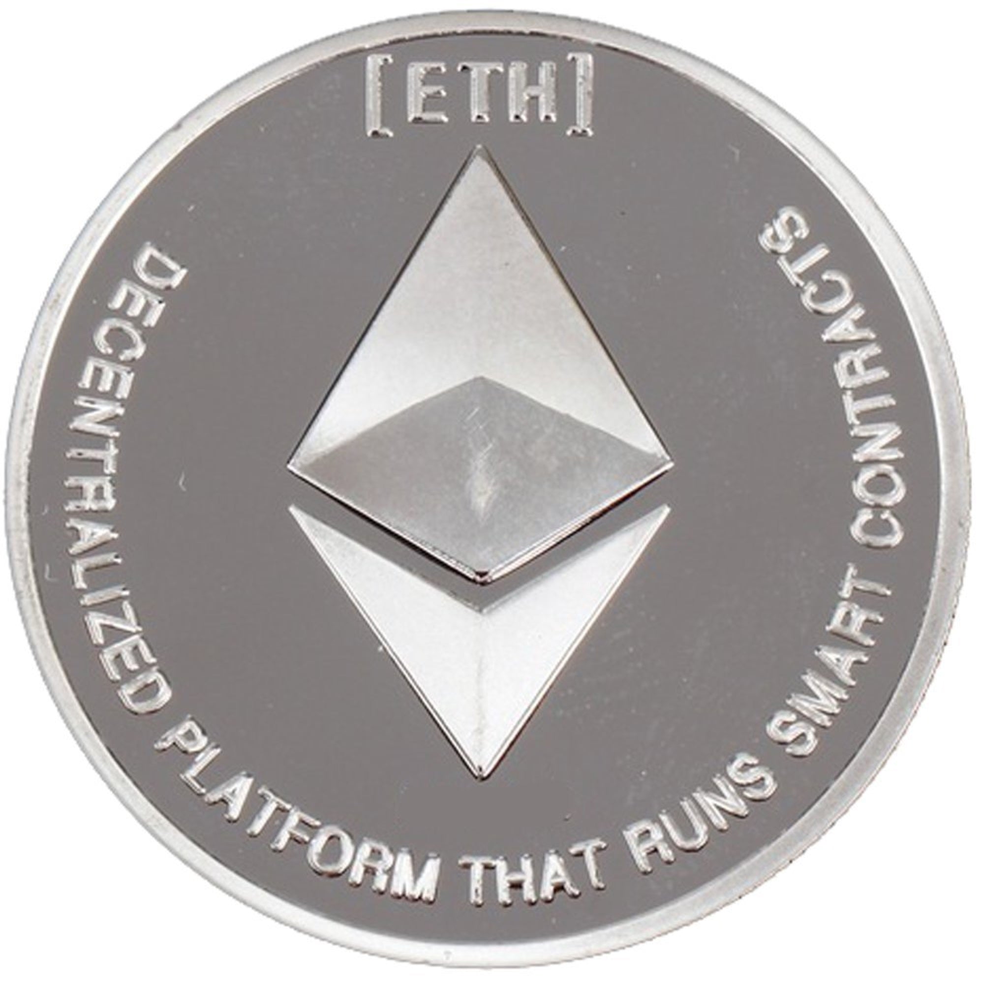 Silver Plated Ethereum Cryptocurrency Coin