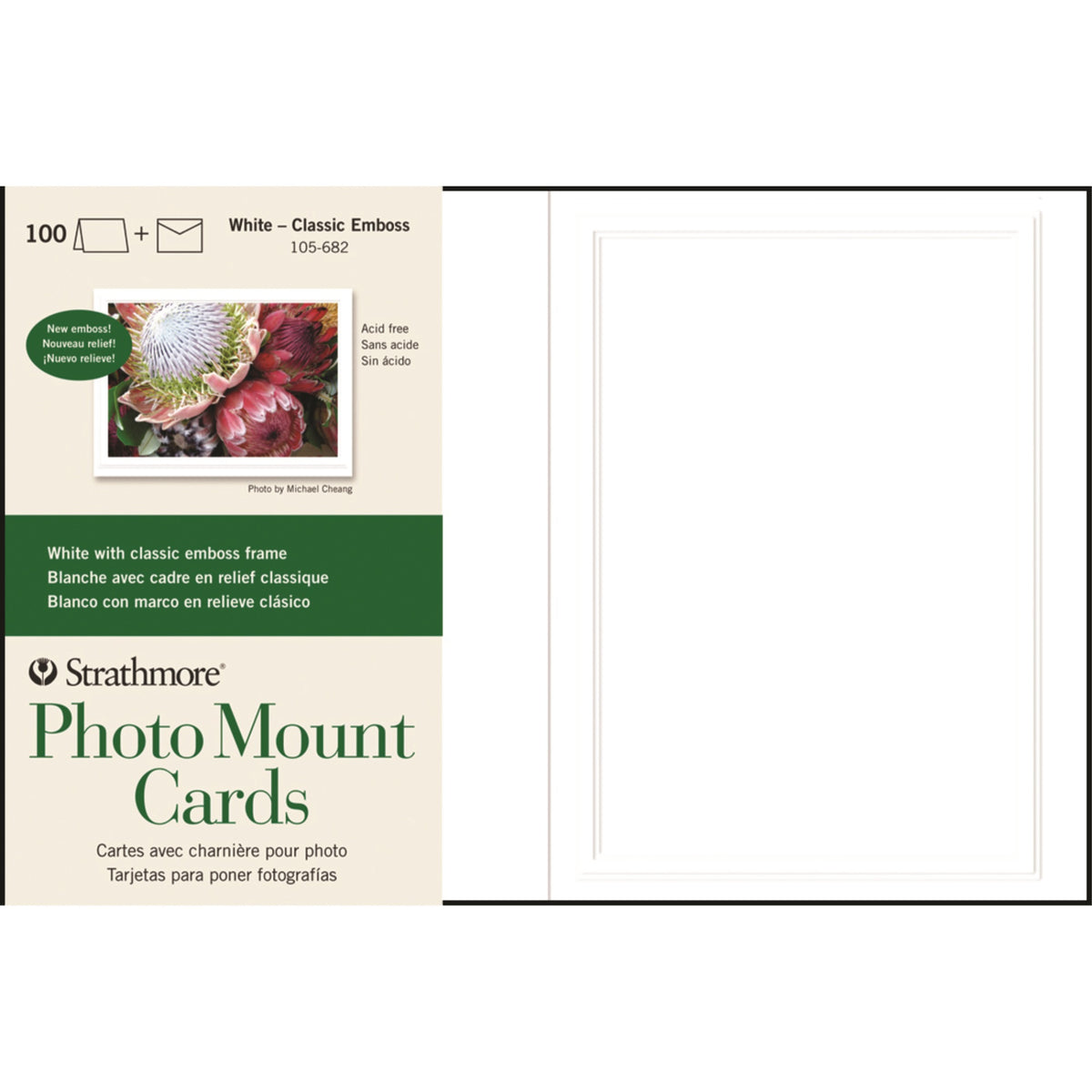 Card Photo Wht Emb 100Pk 5X7