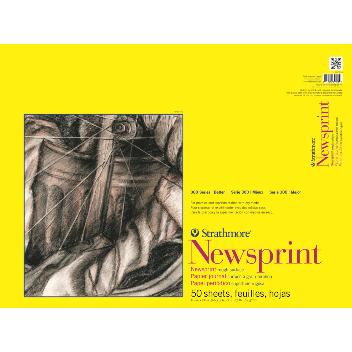 Newsprt 300 Rgh18X24 Tb 50Sh