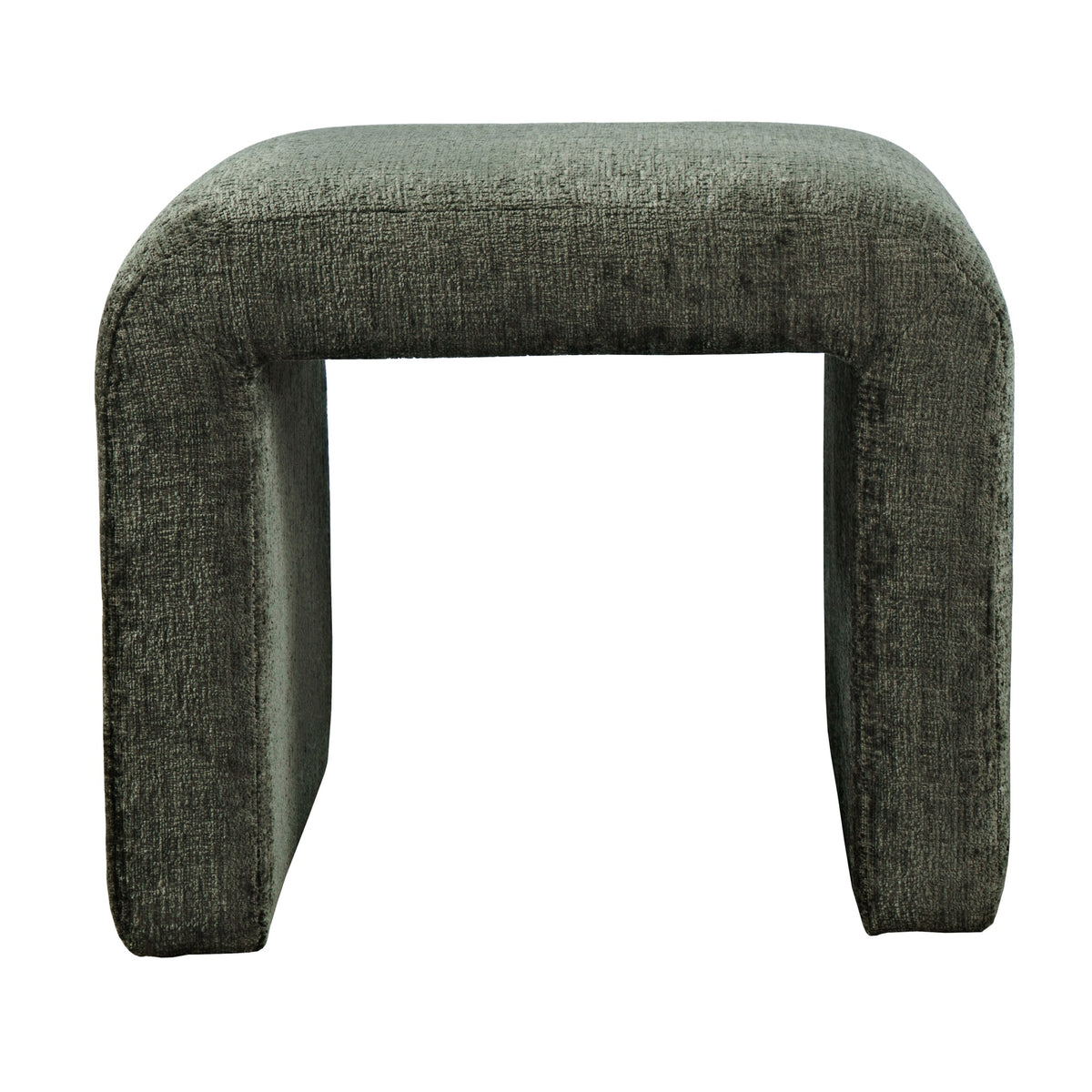 Sophia Modern Luxury Curved Upholstered Waterfall Jacquard Petite Ottoman Bench - Set Of 2