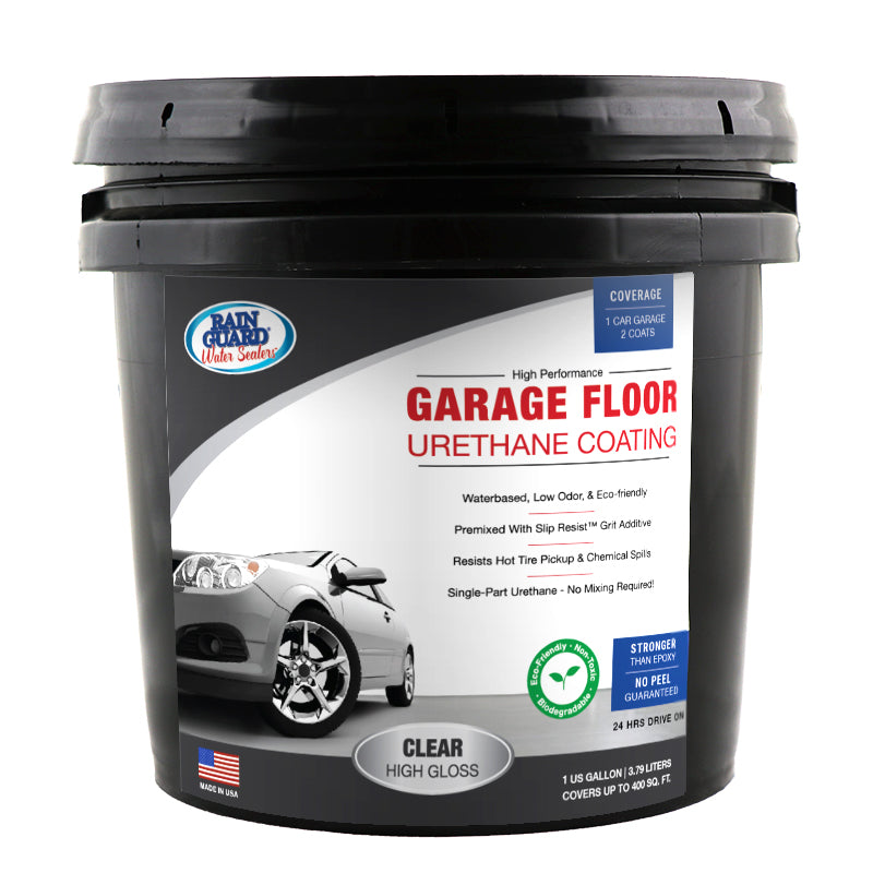 Garage Floor Urethane Coating Clear High Gloss & Slip Resist 3.2 oz bag-1 Gallon RTU