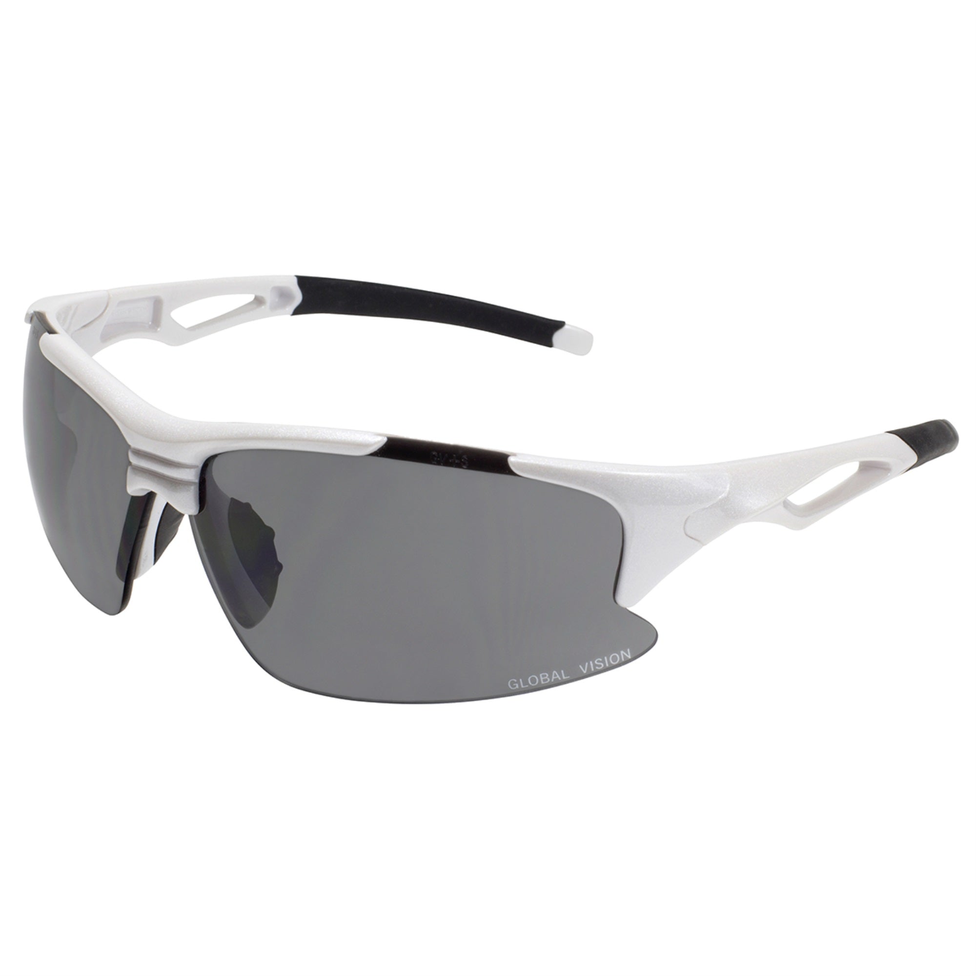 Global Vision Eyewear Ansi Z87-Plus Safety Glasses Sparkzsm Sparkz Smoke Lens Safety Glasses-White Frame