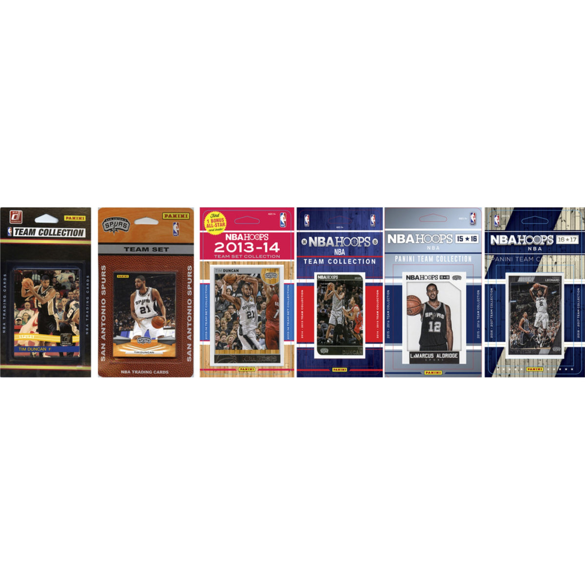 Nba San Antonio Spurs 6 Different Licensed Trading Card Team Sets