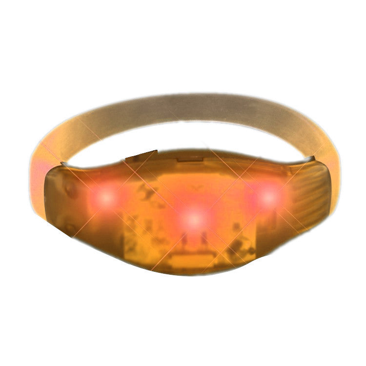 Sound Reactive Orange LED Party Bracelet - Wristbands for Concerts