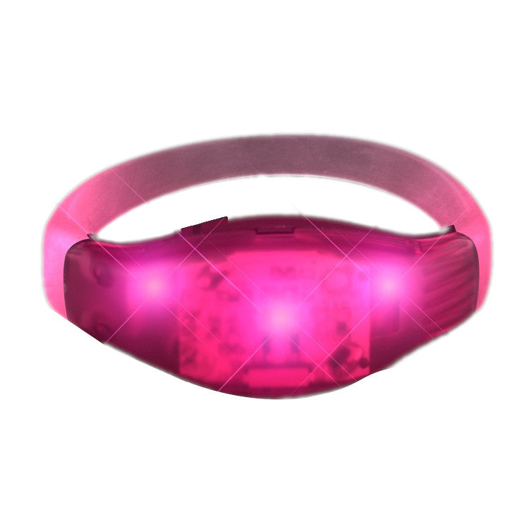 Sound Reactive Pink LED Party Bracelet -  Wristband for Concerts