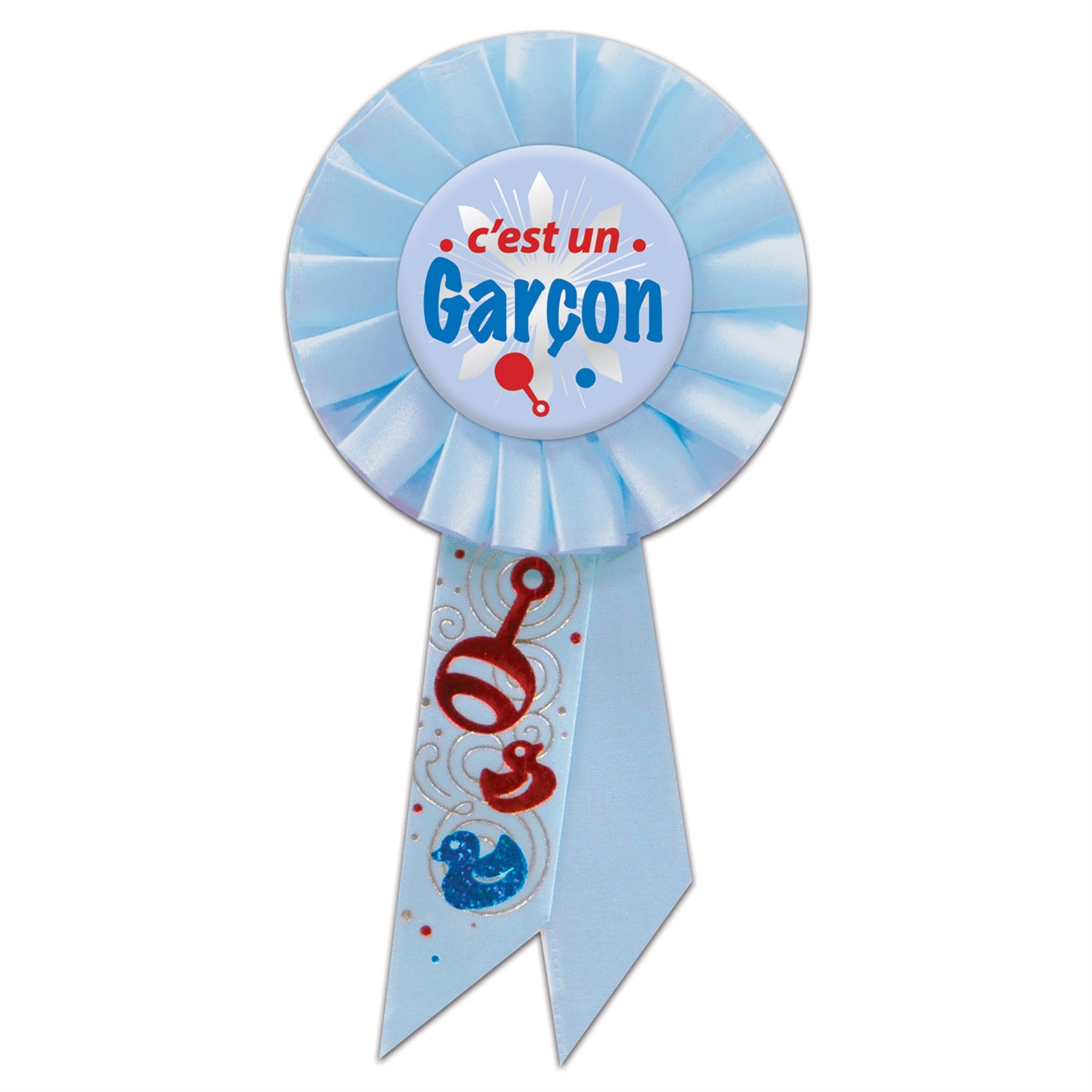 Cest Un Garcon (Its A Boy) Rosette, (Pack Of 6)