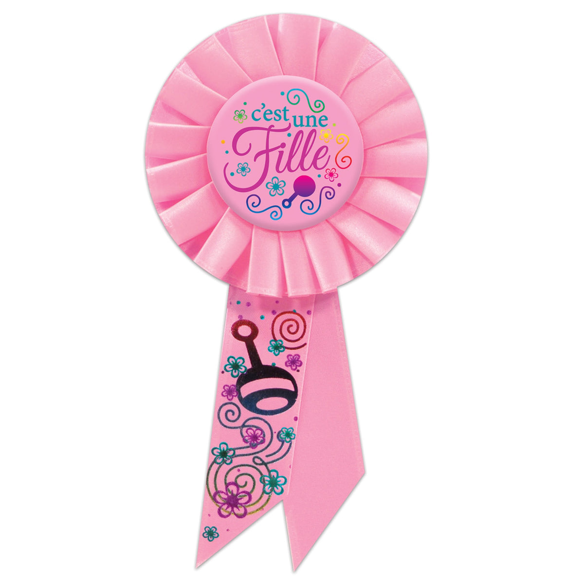 Cest Une Fille (Its A Girl) Rosette, (Pack Of 6)