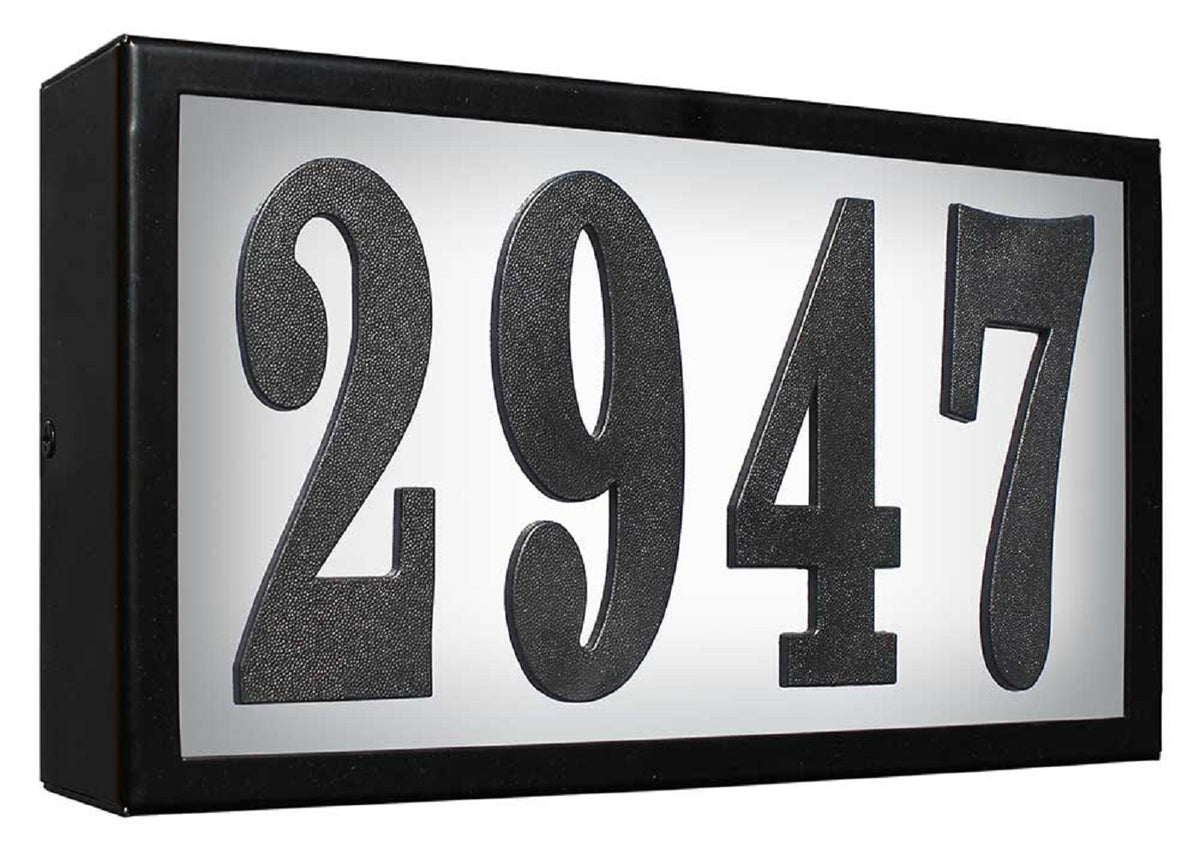 Serrano (Standard) Lighted Address Plaque With Led Lights Do It Yourself Kit (Black Frame Color)