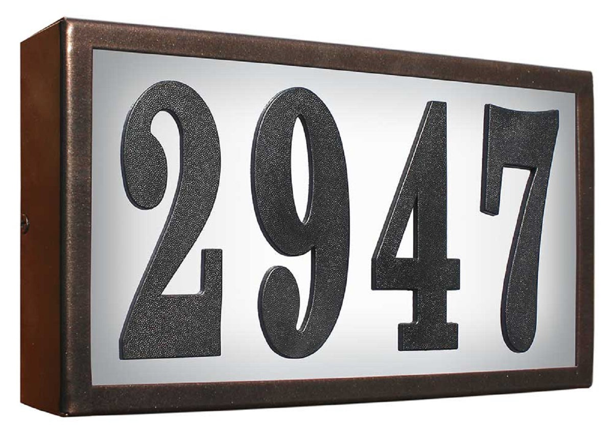Serrano (Standard) Lighted Address Plaque With Led Lights Do It Yourself Kit (Bronze Frame Color)