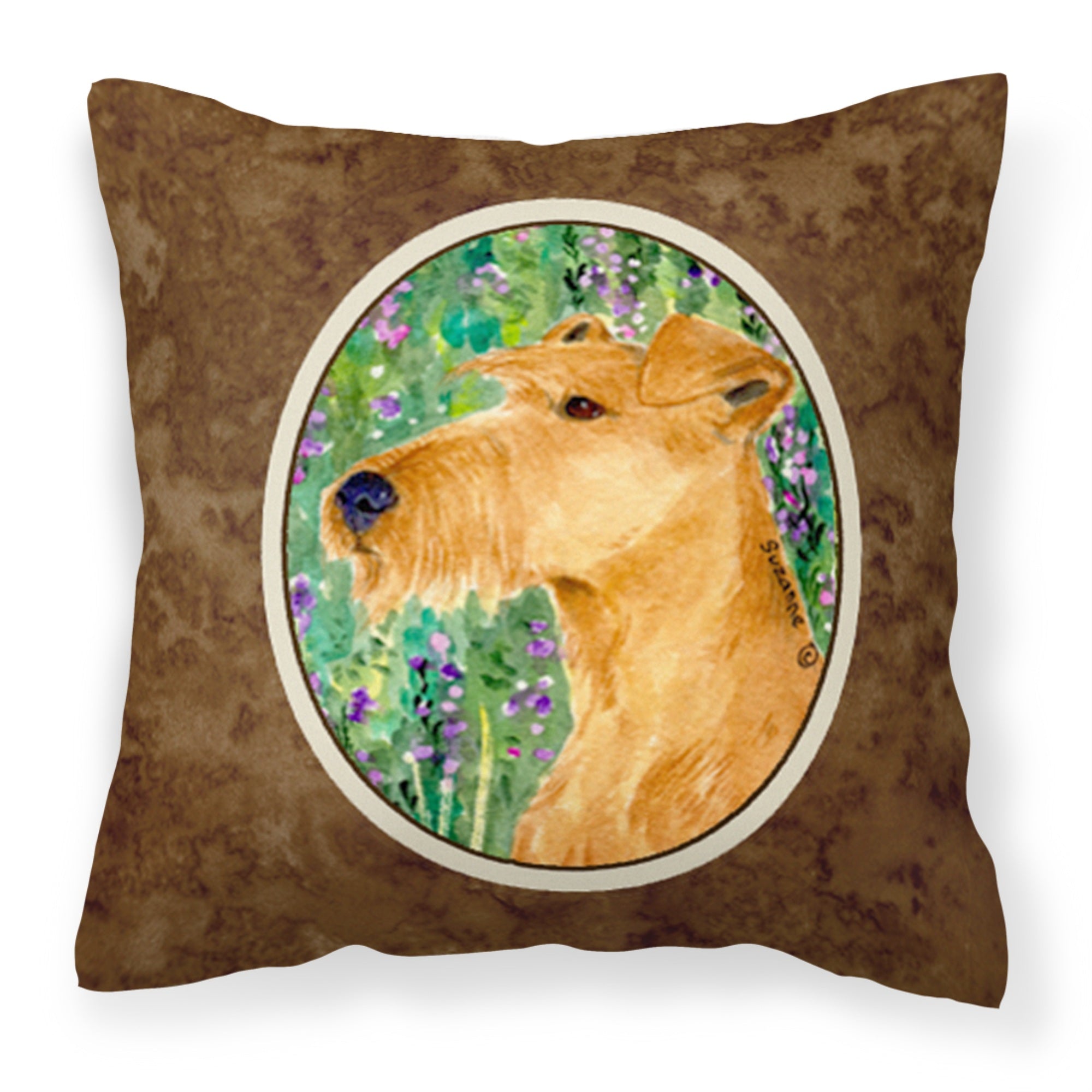 Caroline'S Treasures Ss1004Pw1414 Irish Terrier Decorative Canvas Fabric Pillow, Large, Multicolor