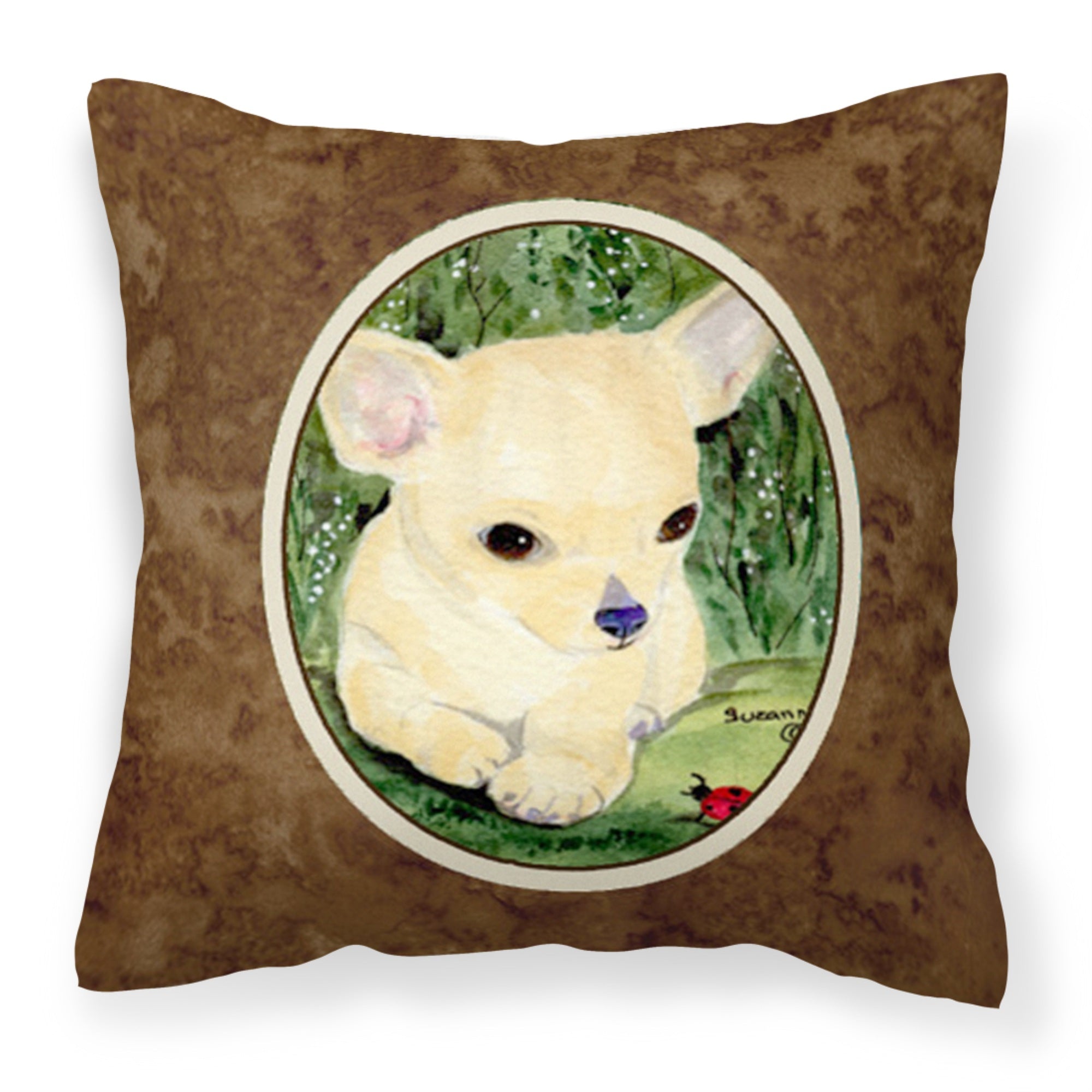 Caroline'S Treasures Ss1010Pw1414 Chihuahua Decorative Canvas Fabric Pillow, Large, Multicolor