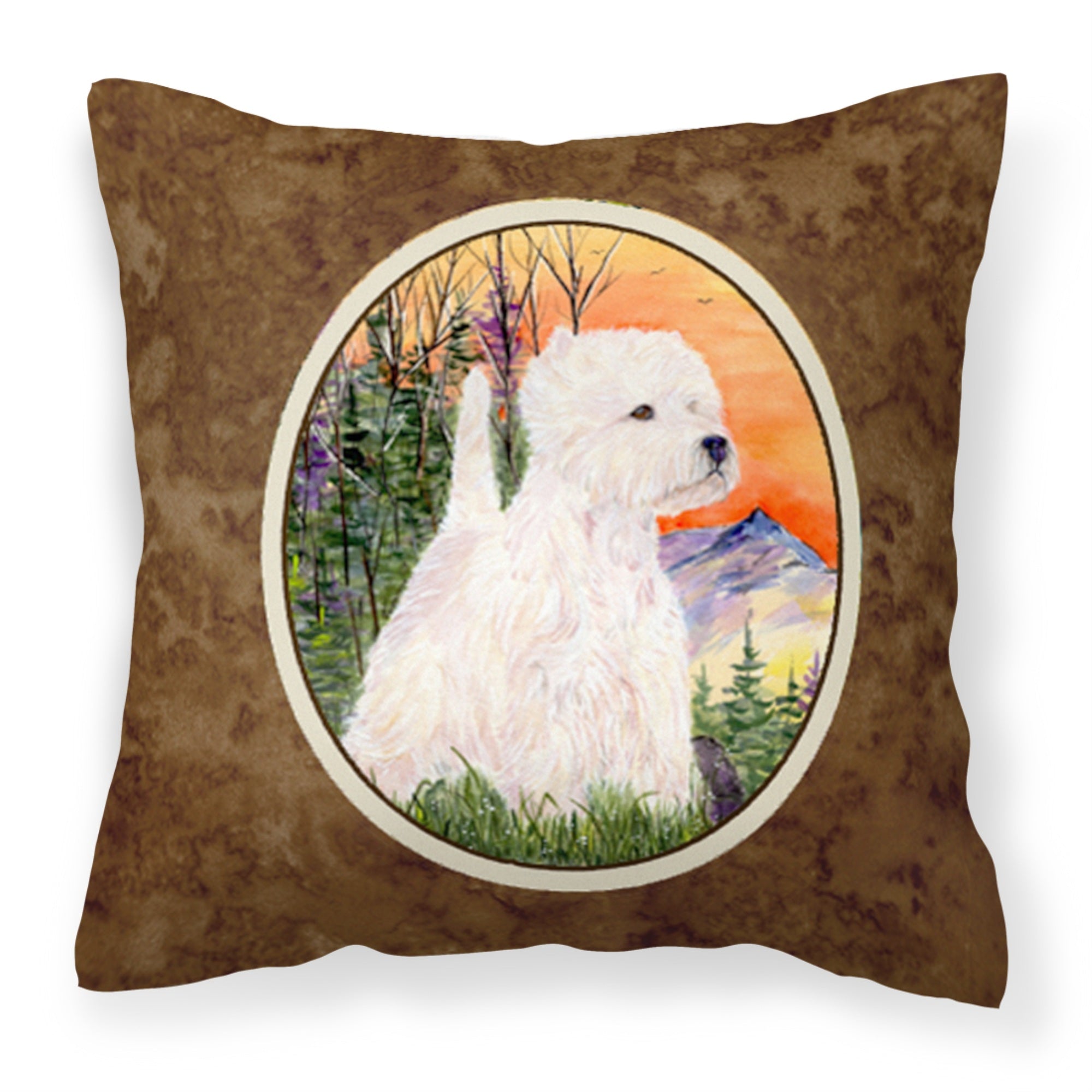 Caroline'S Treasures Ss1013Pw1414 Westie Decorative Canvas Fabric Pillow, Large, Multicolor