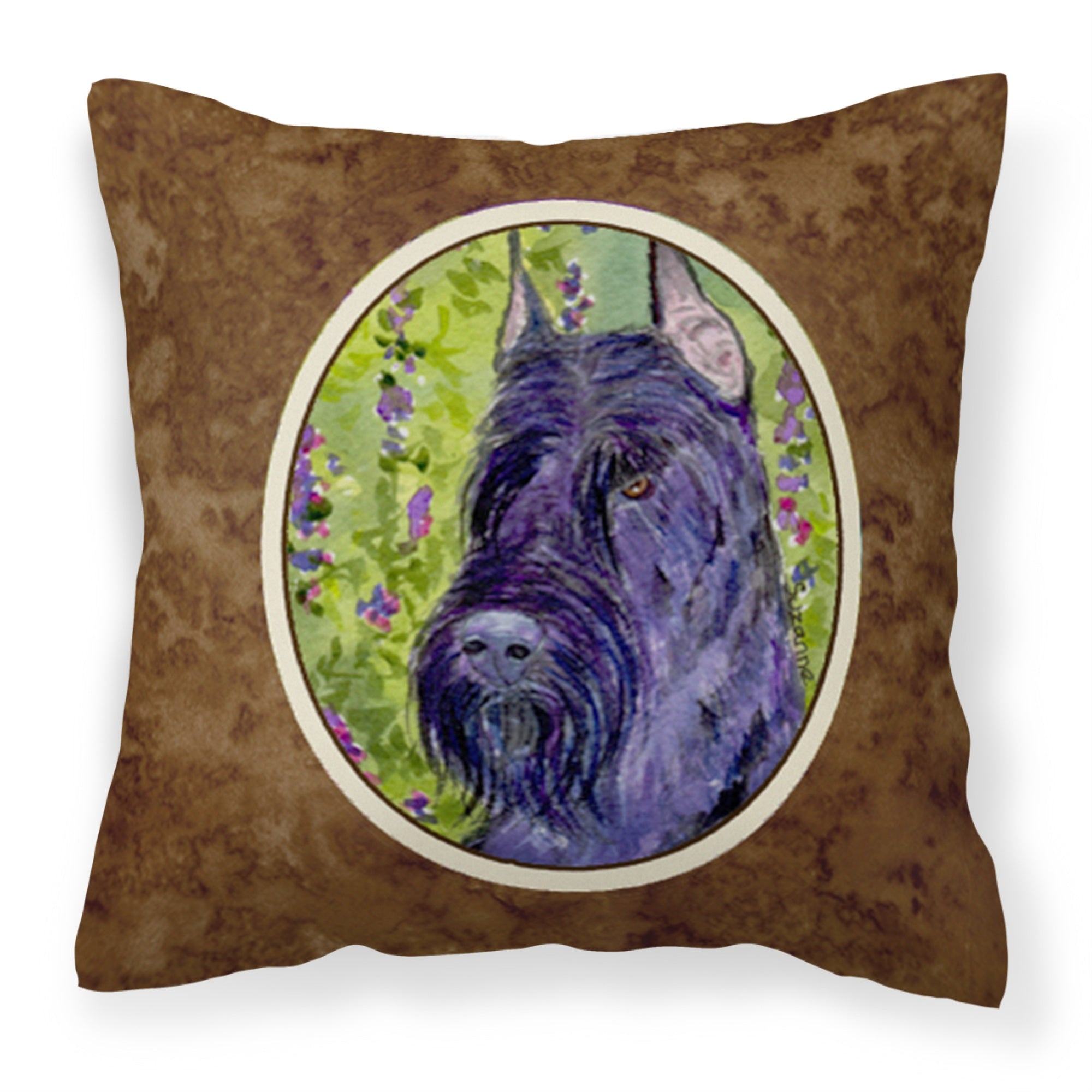 Caroline'S Treasures Ss1018Pw1414 Scottish Terrier Decorative Canvas Fabric Pillow, Large, Multicolor