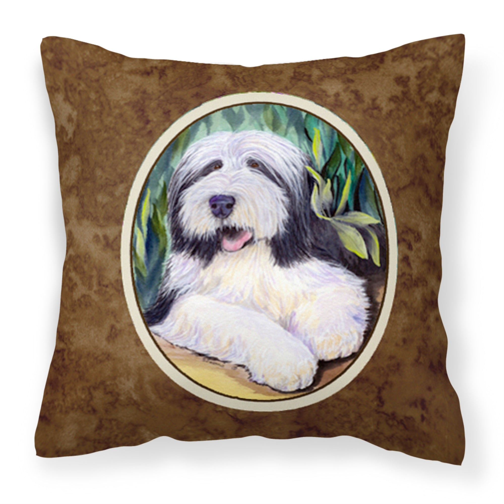 Caroline'S Treasures Ss1038Pw1414 Bearded Collie Decorative Canvas Fabric Pillow, Large, Multicolor