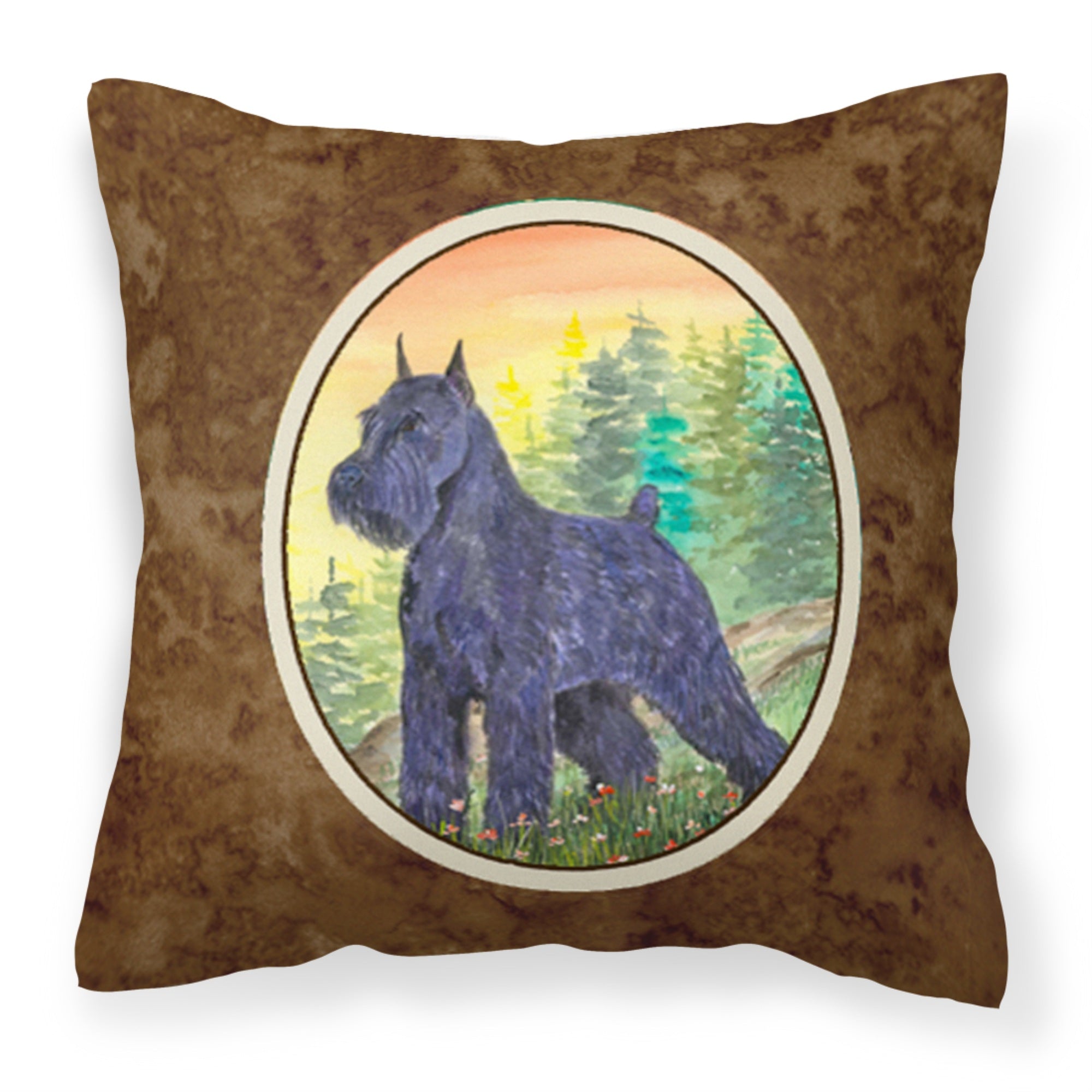 Caroline'S Treasures Ss1051Pw1414 Schnauzer Decorative Canvas Fabric Pillow, Large, Multicolor
